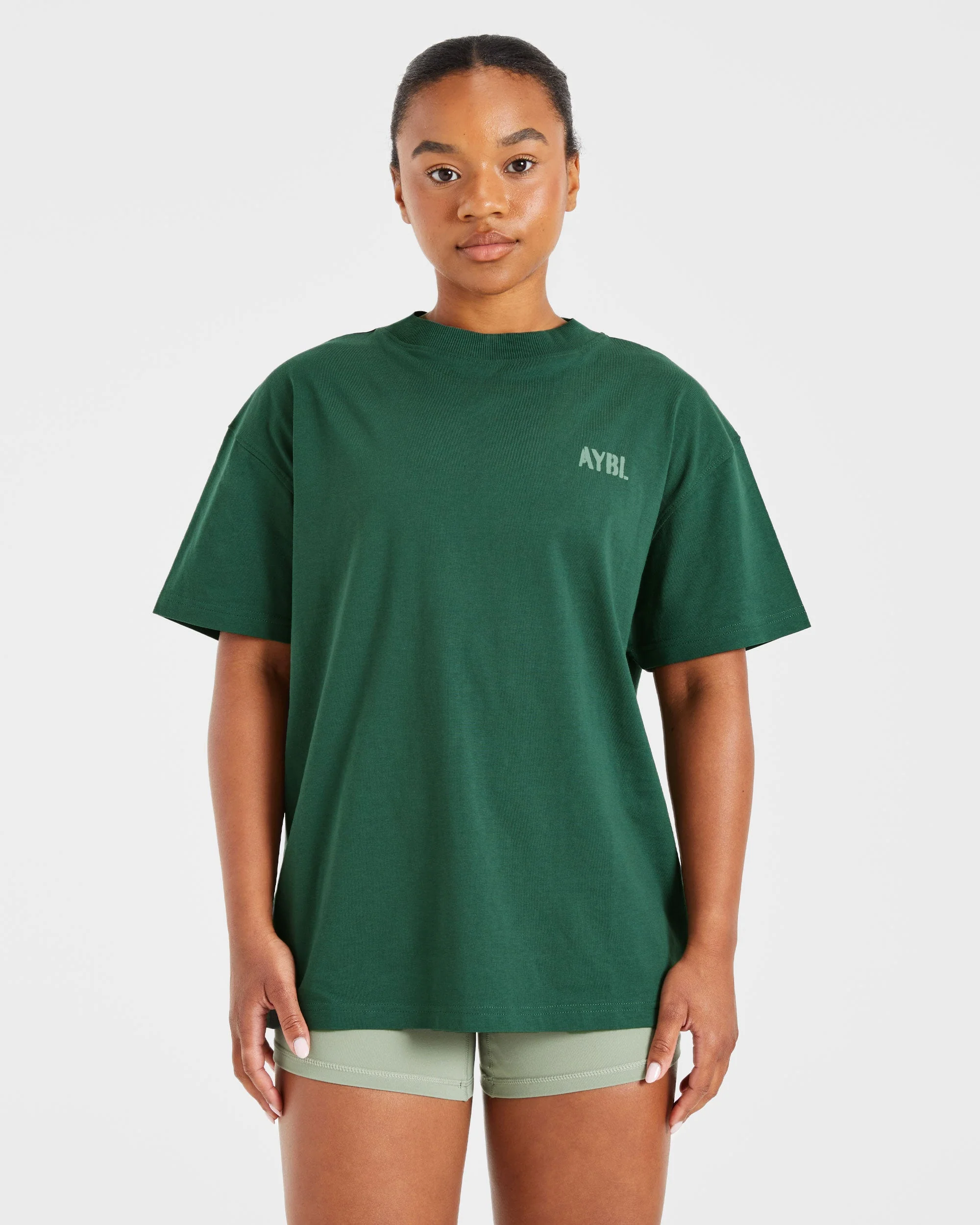 Athletics Strength Club Oversized T Shirt - Forest Vert - Image 2