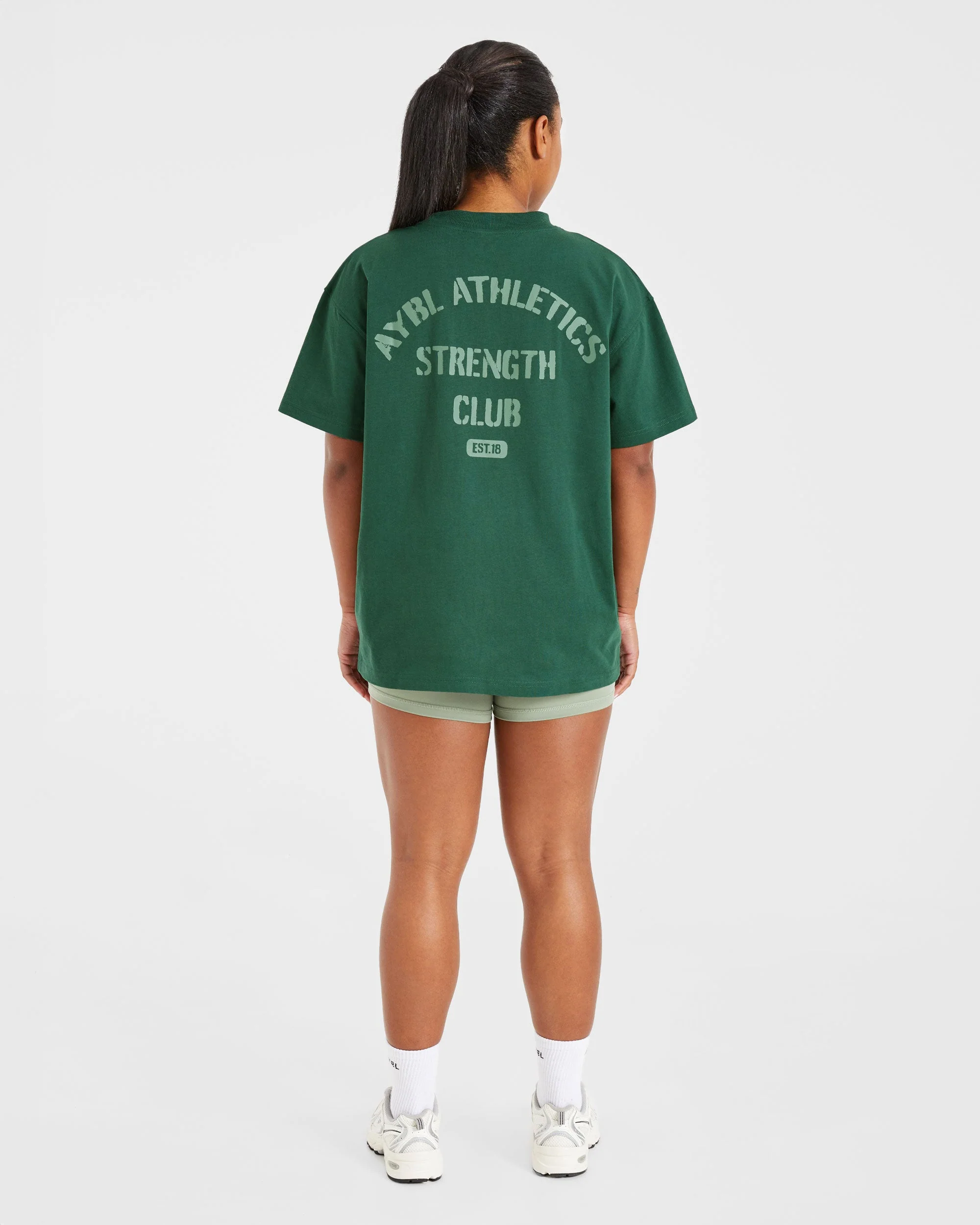 Athletics Strength Club Oversized T Shirt - Forest Vert - Image 4