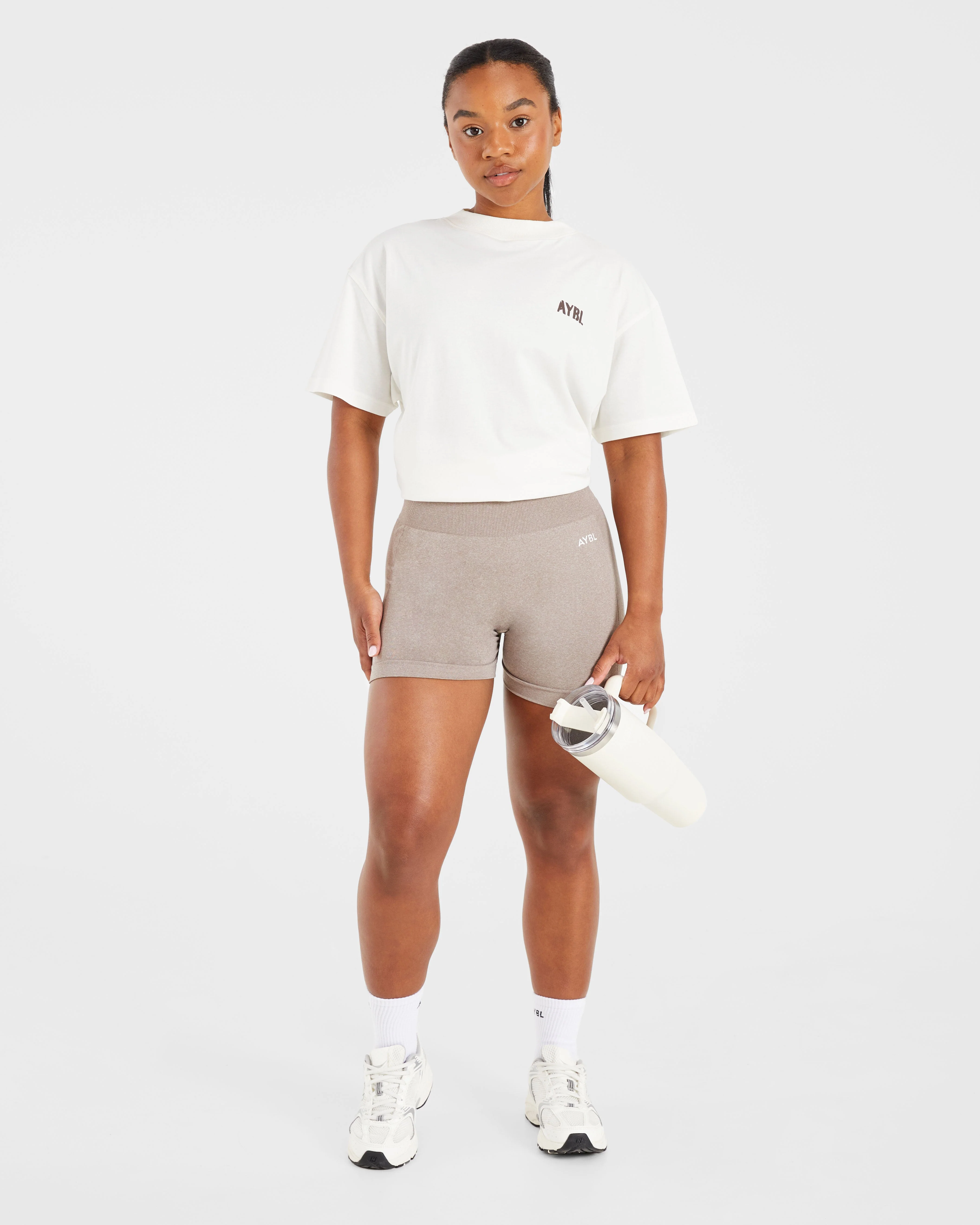Athletics Strength Club Oversized T Shirt - Off White/Brown - Image 7