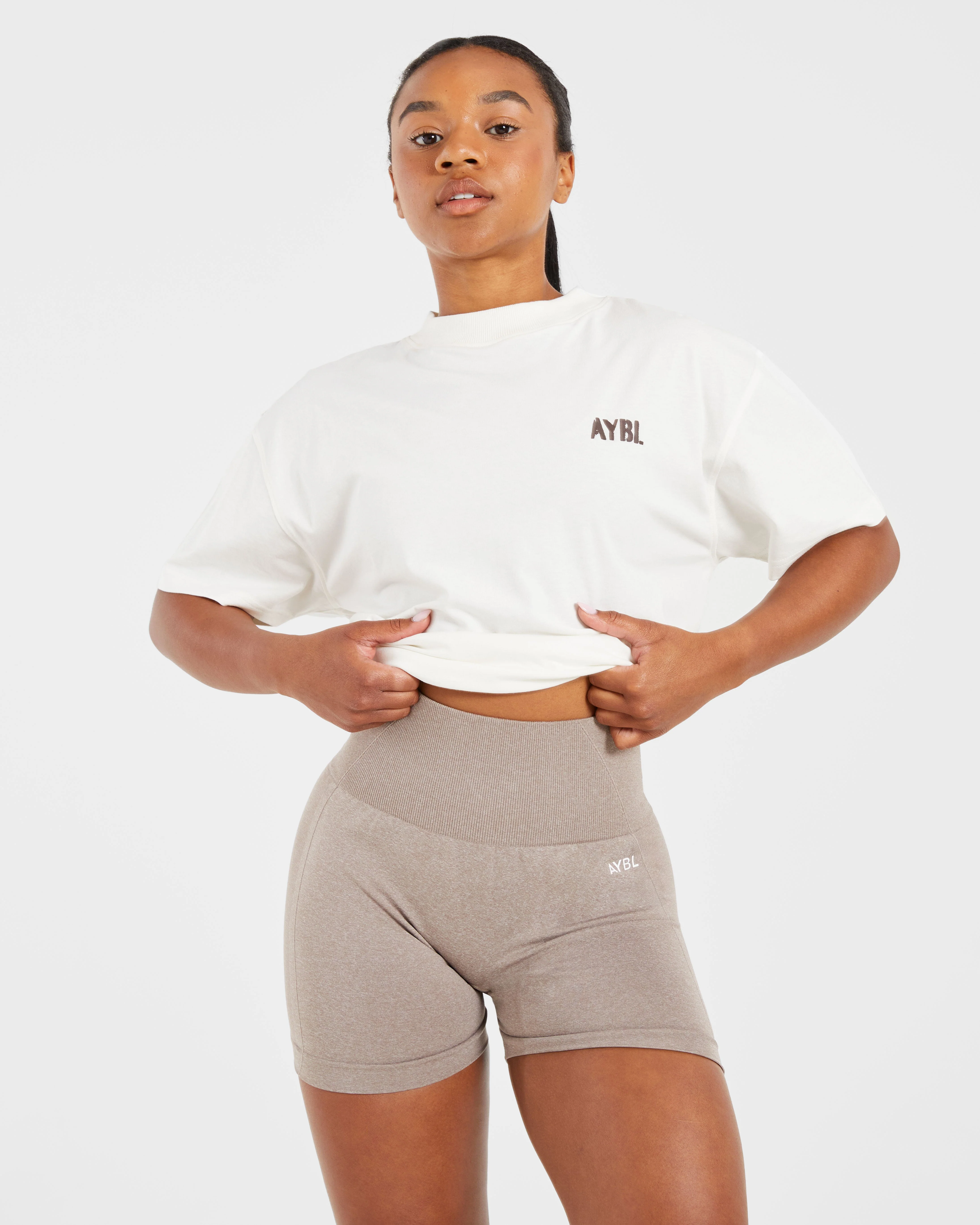 Athletics Strength Club Oversized T Shirt - Off White/Brown - Image 8