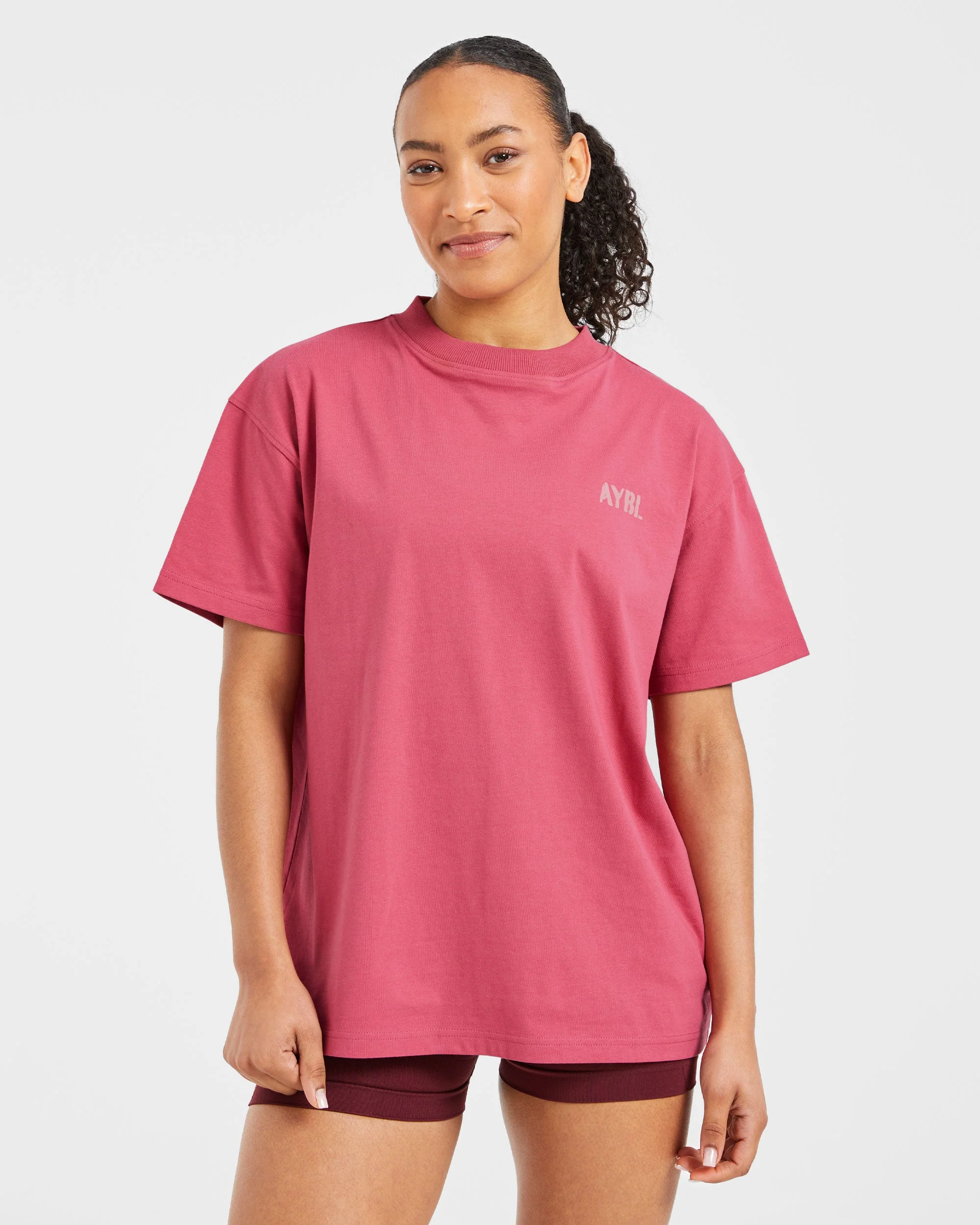 Athletics Strength Club Oversized T Shirt - Washed Coral - Image 2