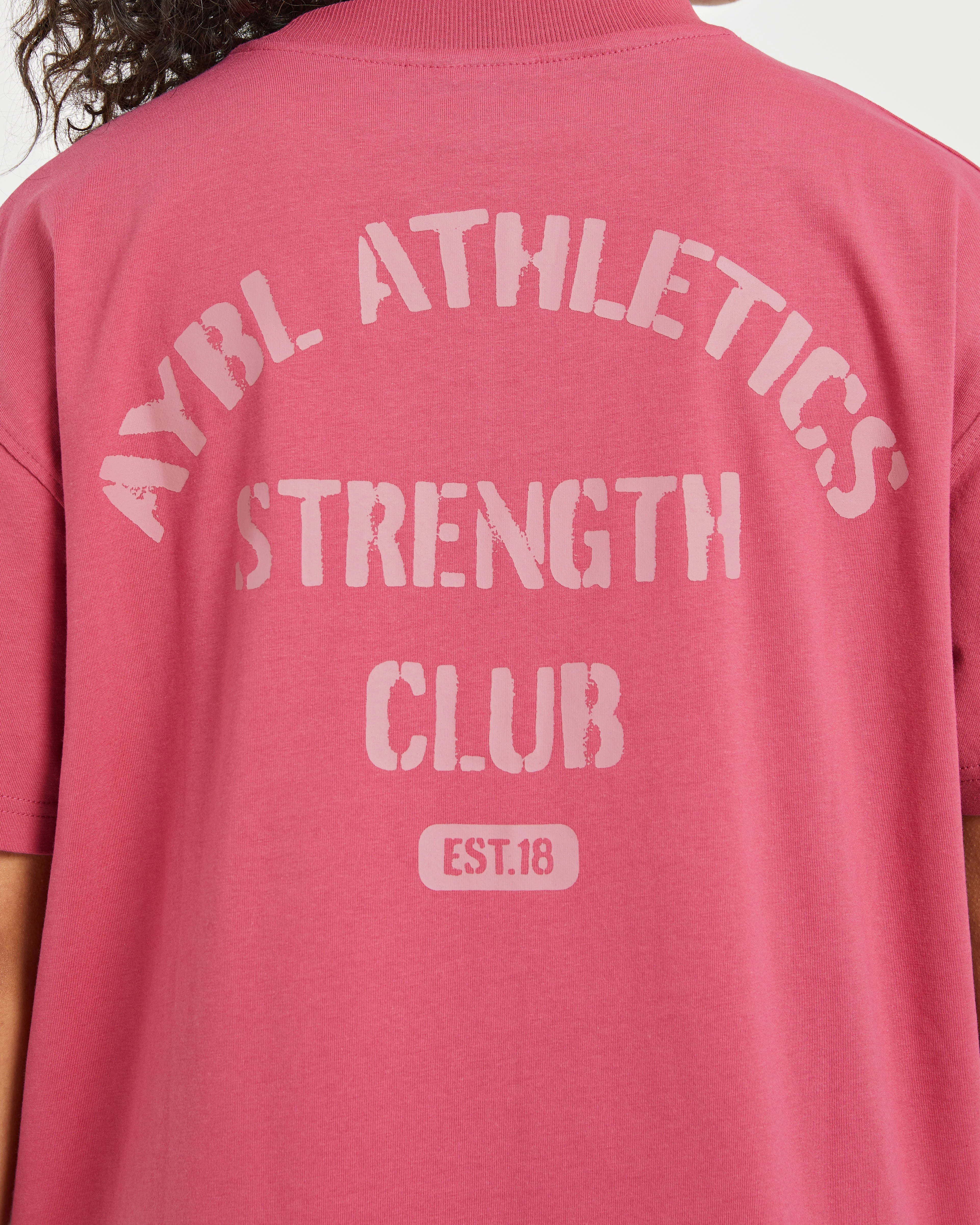 Athletics Strength Club Oversized T Shirt - Washed Coral - Image 6