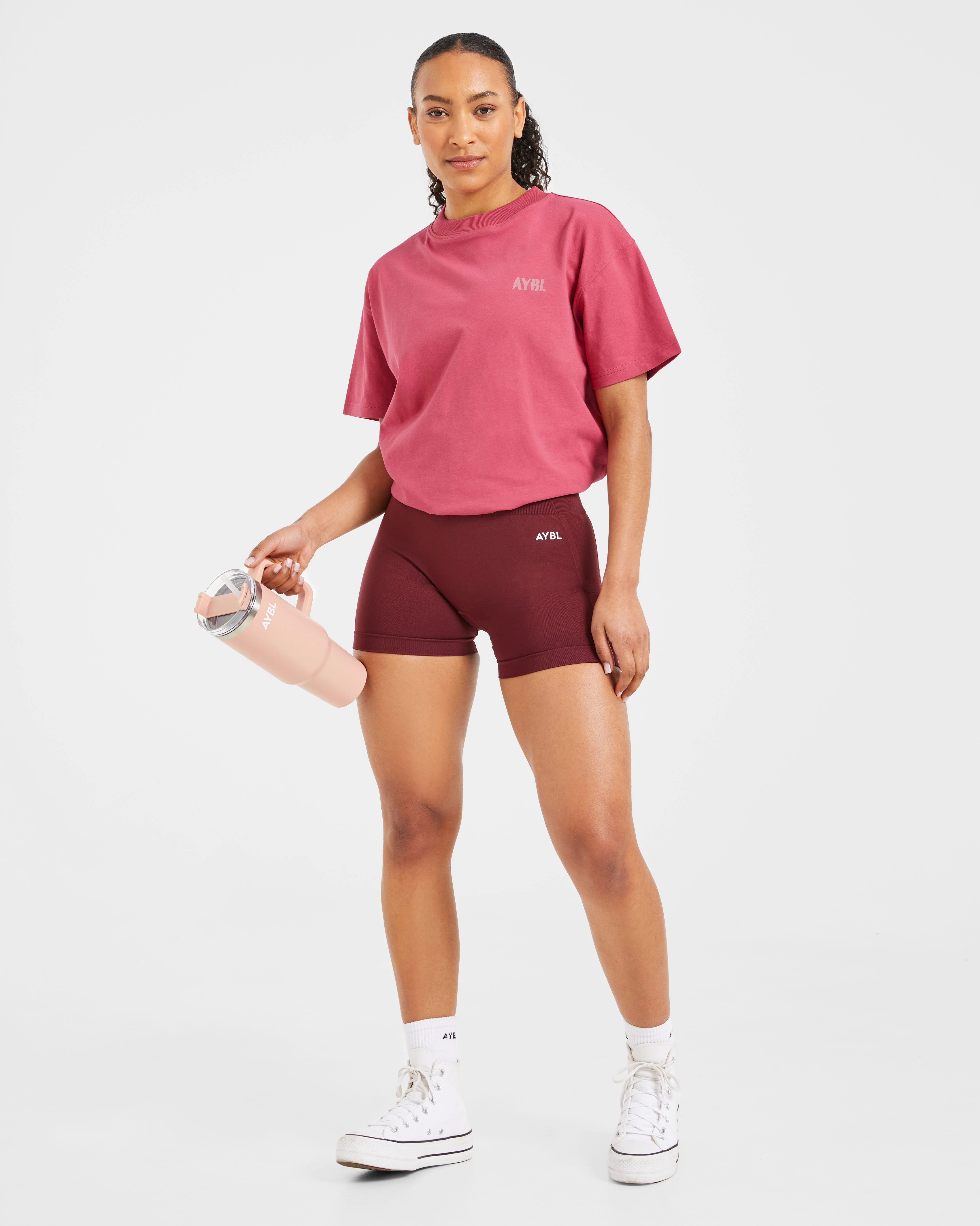 Athletics Strength Club Oversized T Shirt - Washed Coral - Image 7