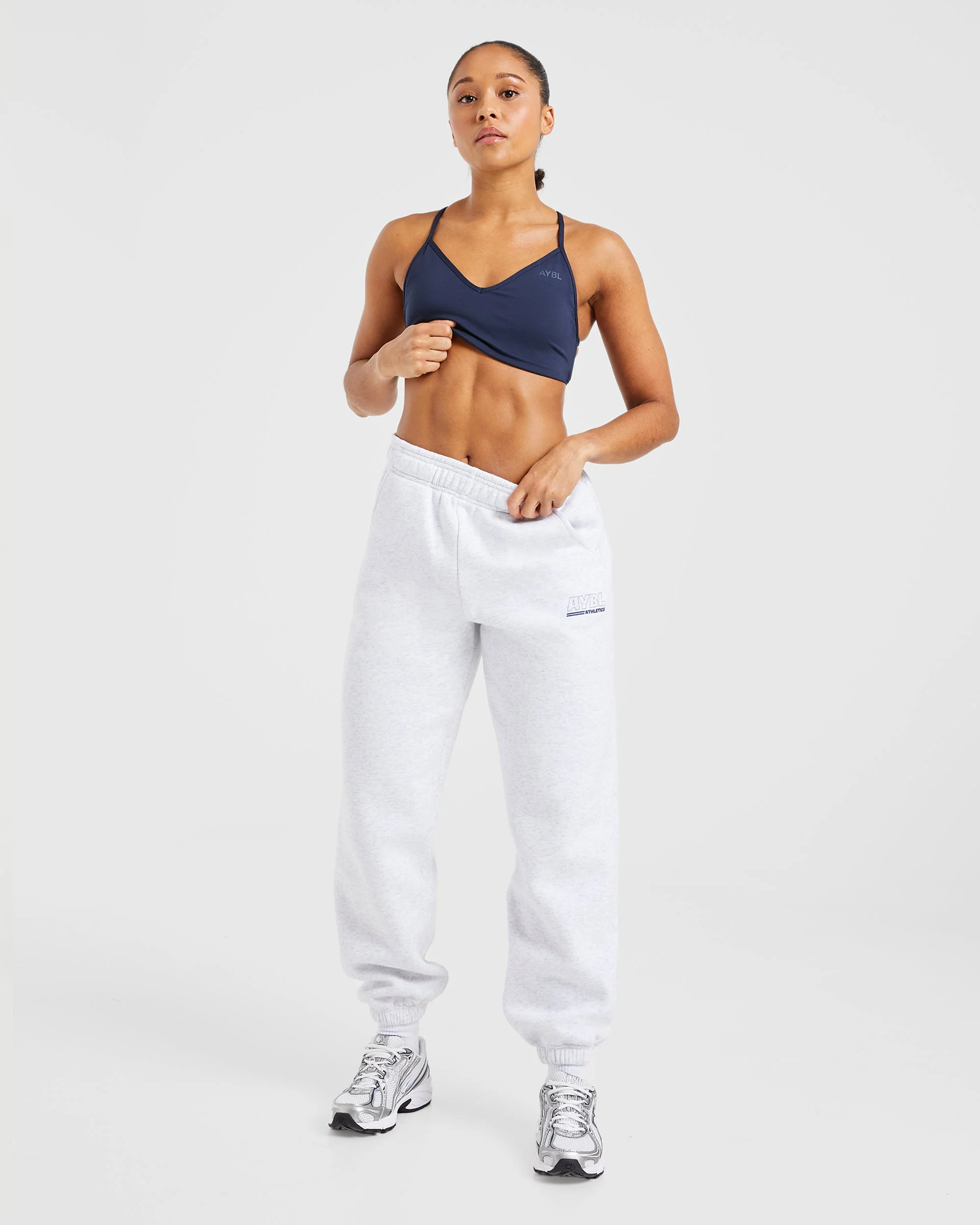 Athletics Track Oversized Joggers - Heather Grey/Navy - Image 7