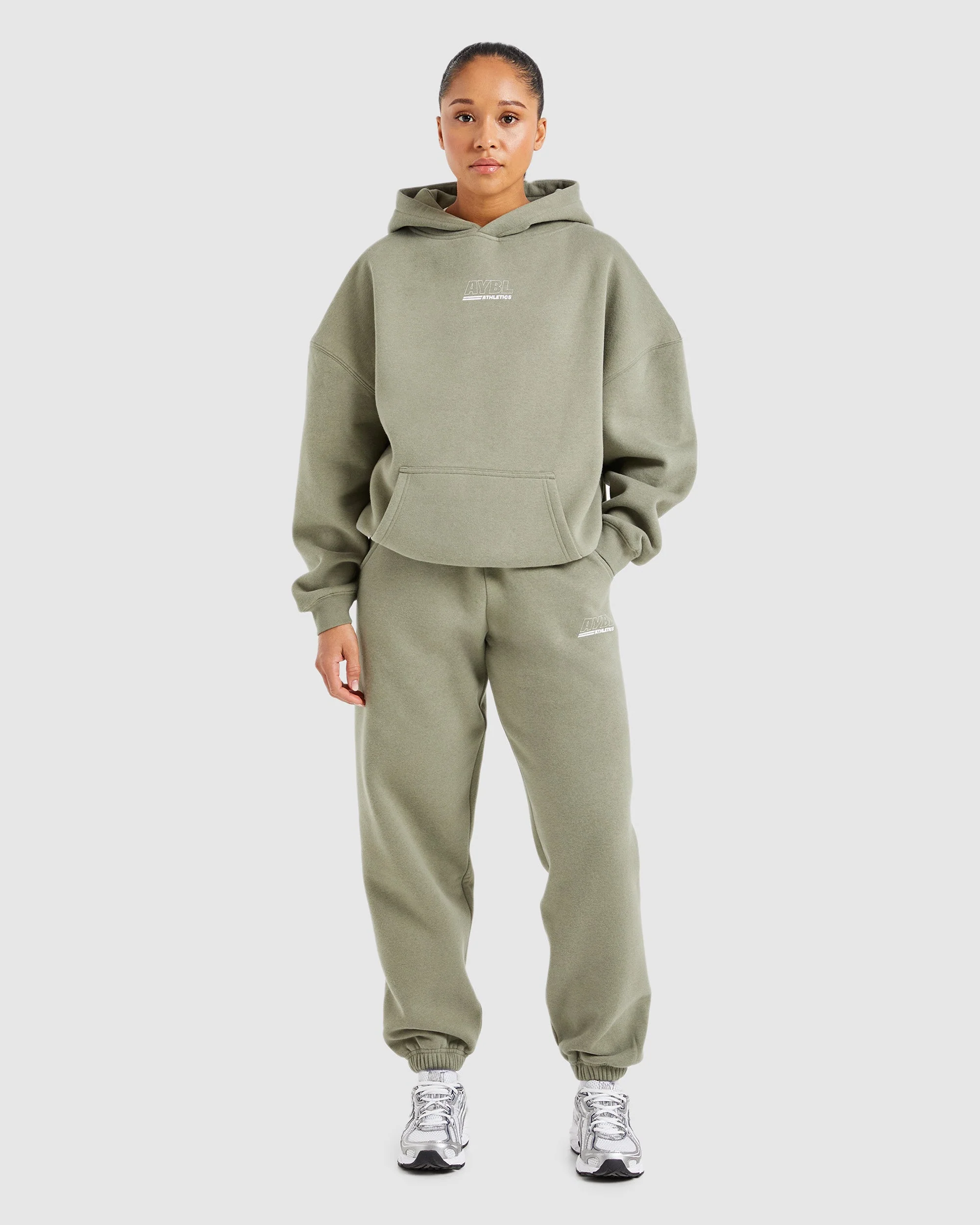 Athletics Track Oversized Joggers - Muted Olive - Image 3