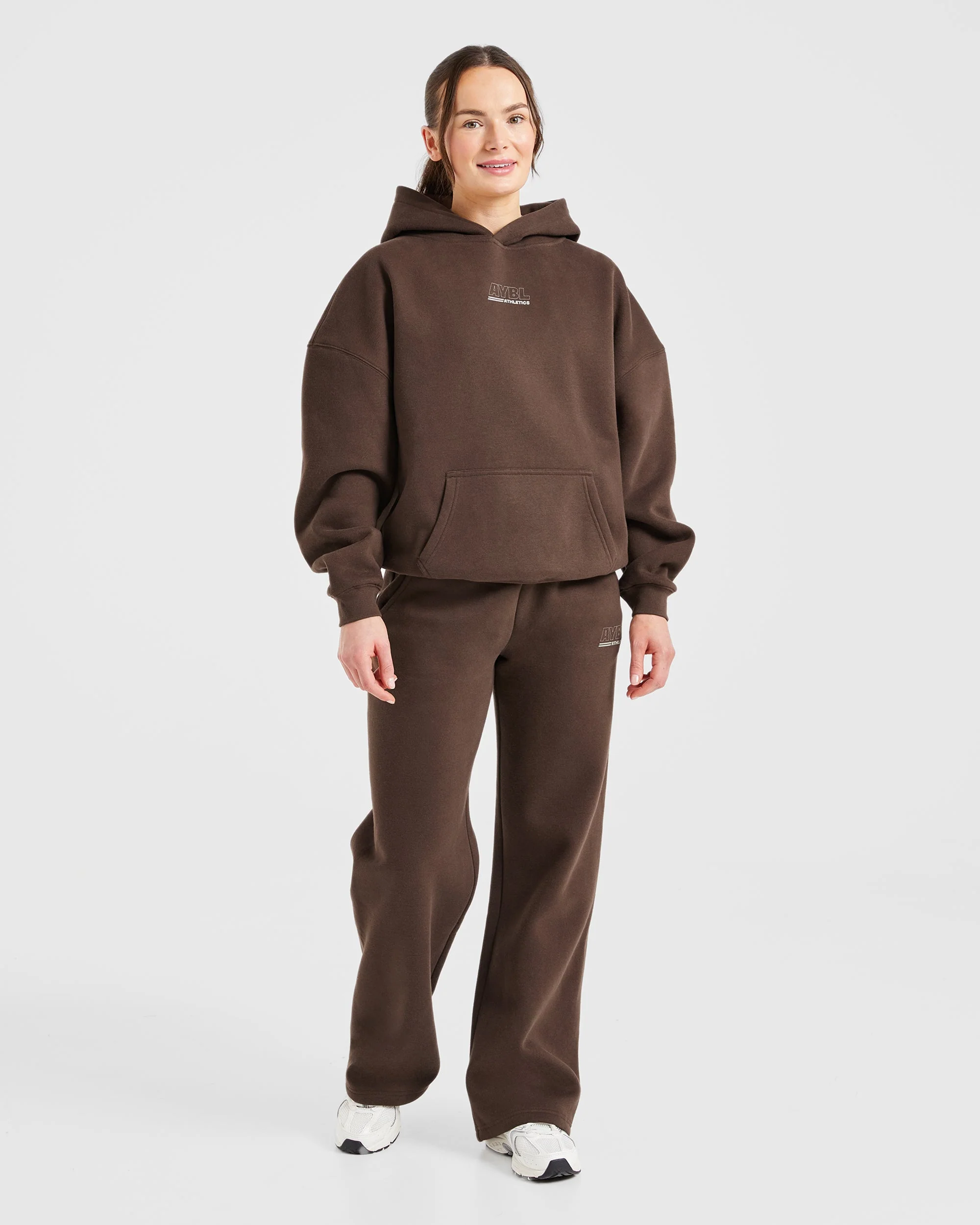 Athletics Track Oversized Straight Leg Joggers - Brown/Sand - Image 3