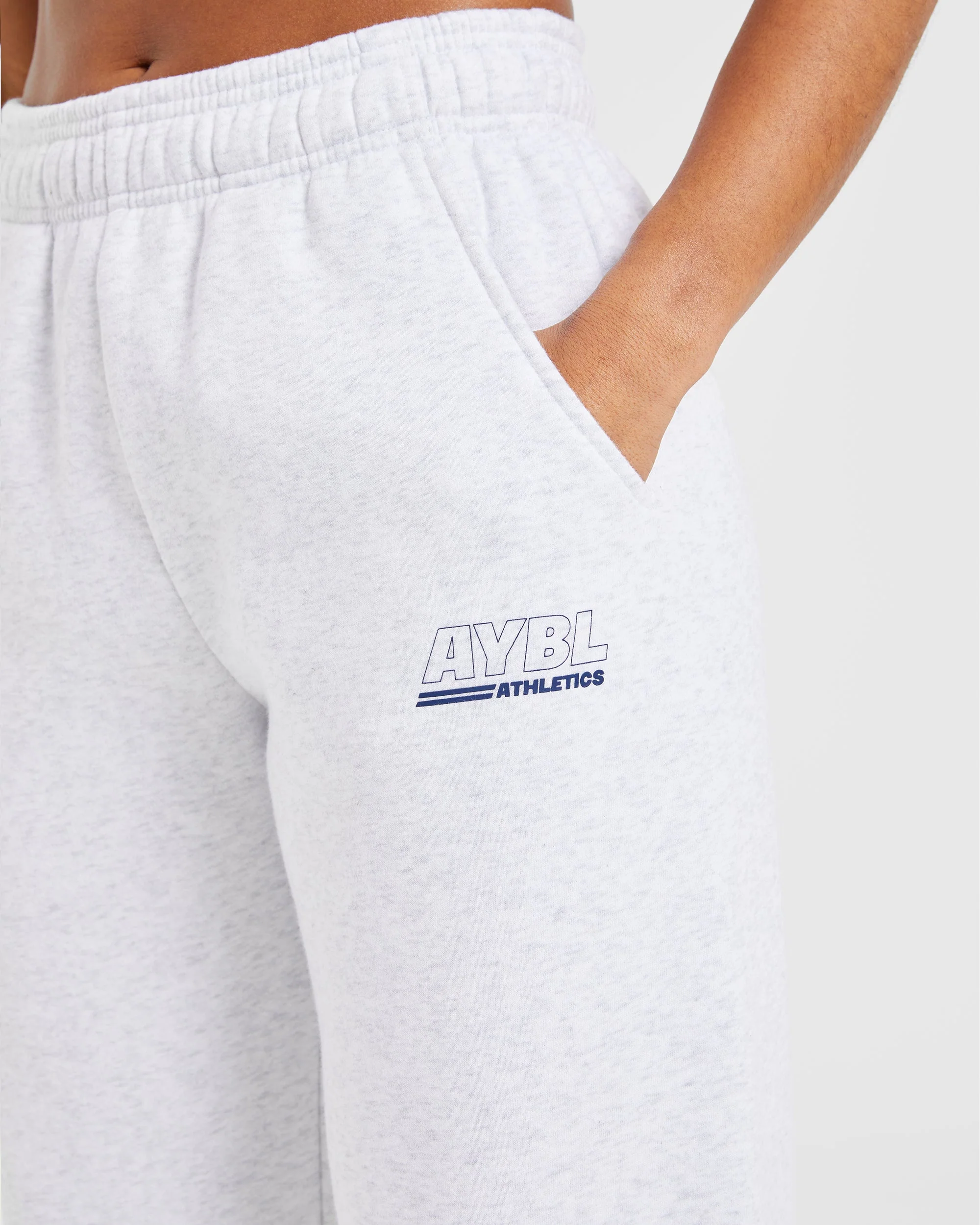 Athletics Track Oversized Straight Leg Joggers - Heather Grey/Navy - Image 5