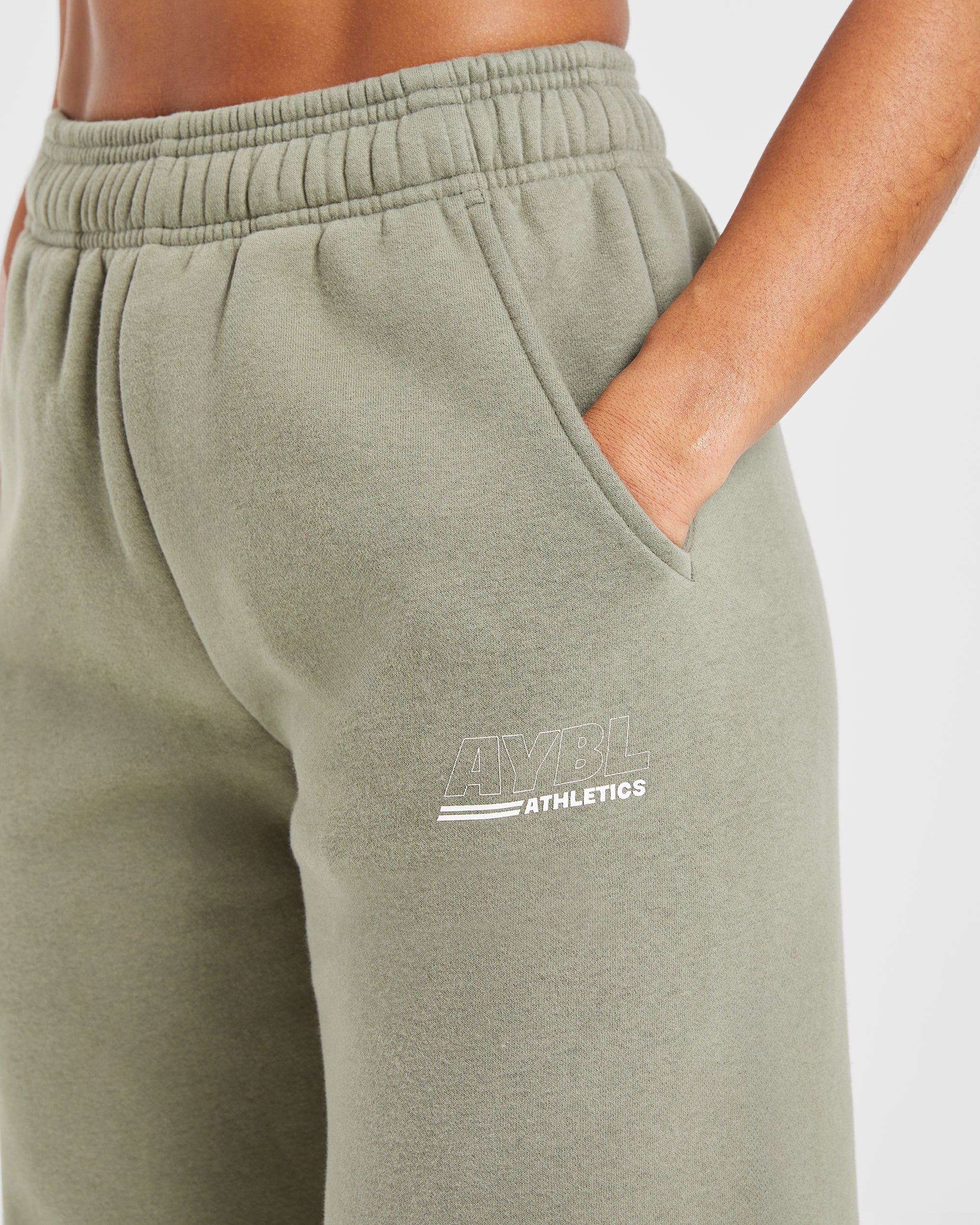 Athletics Track Oversized Straight Leg Joggers - Muted Olive - Image 5