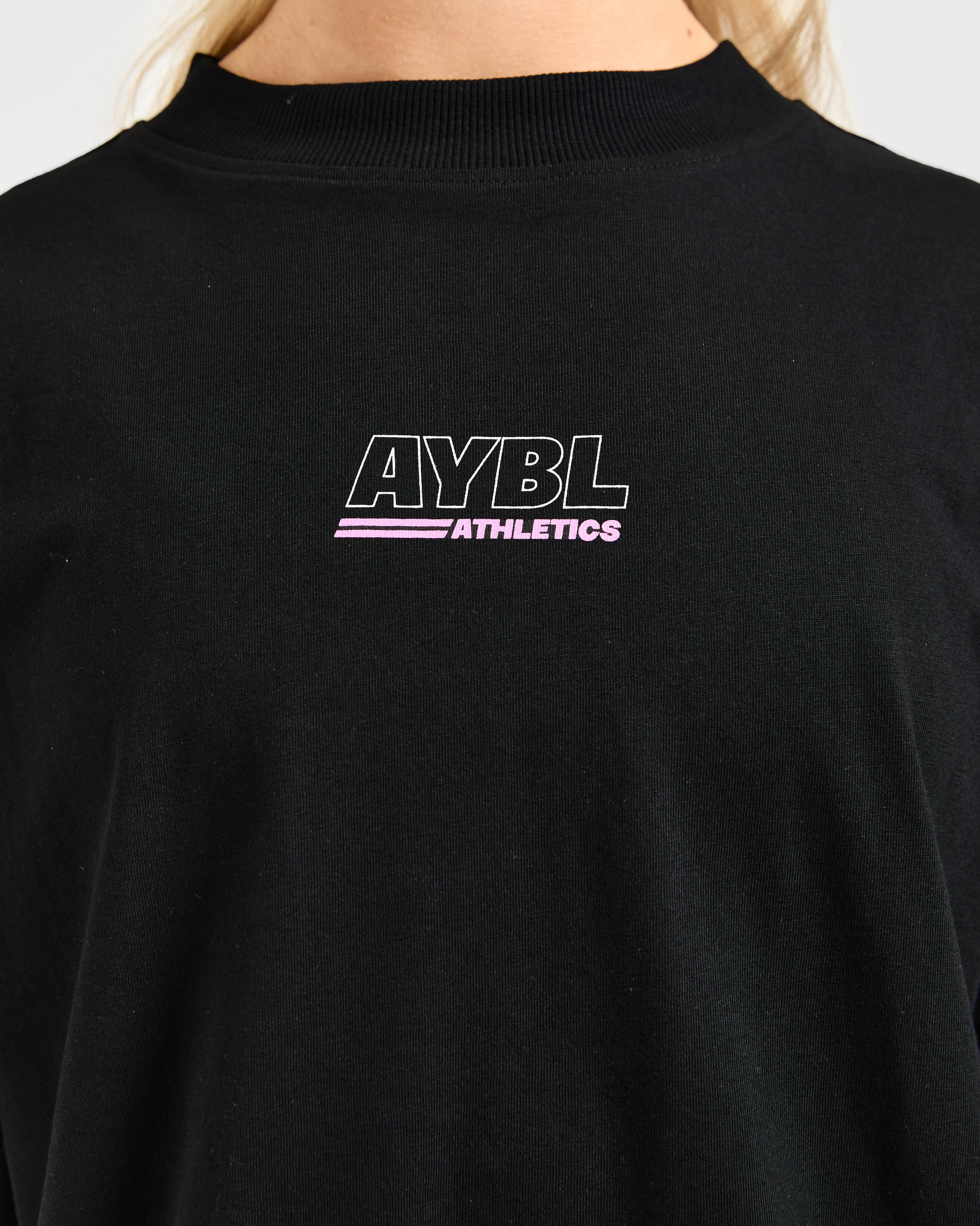 Athletics Track Oversized T Shirt - Noir/Rose - Image 6