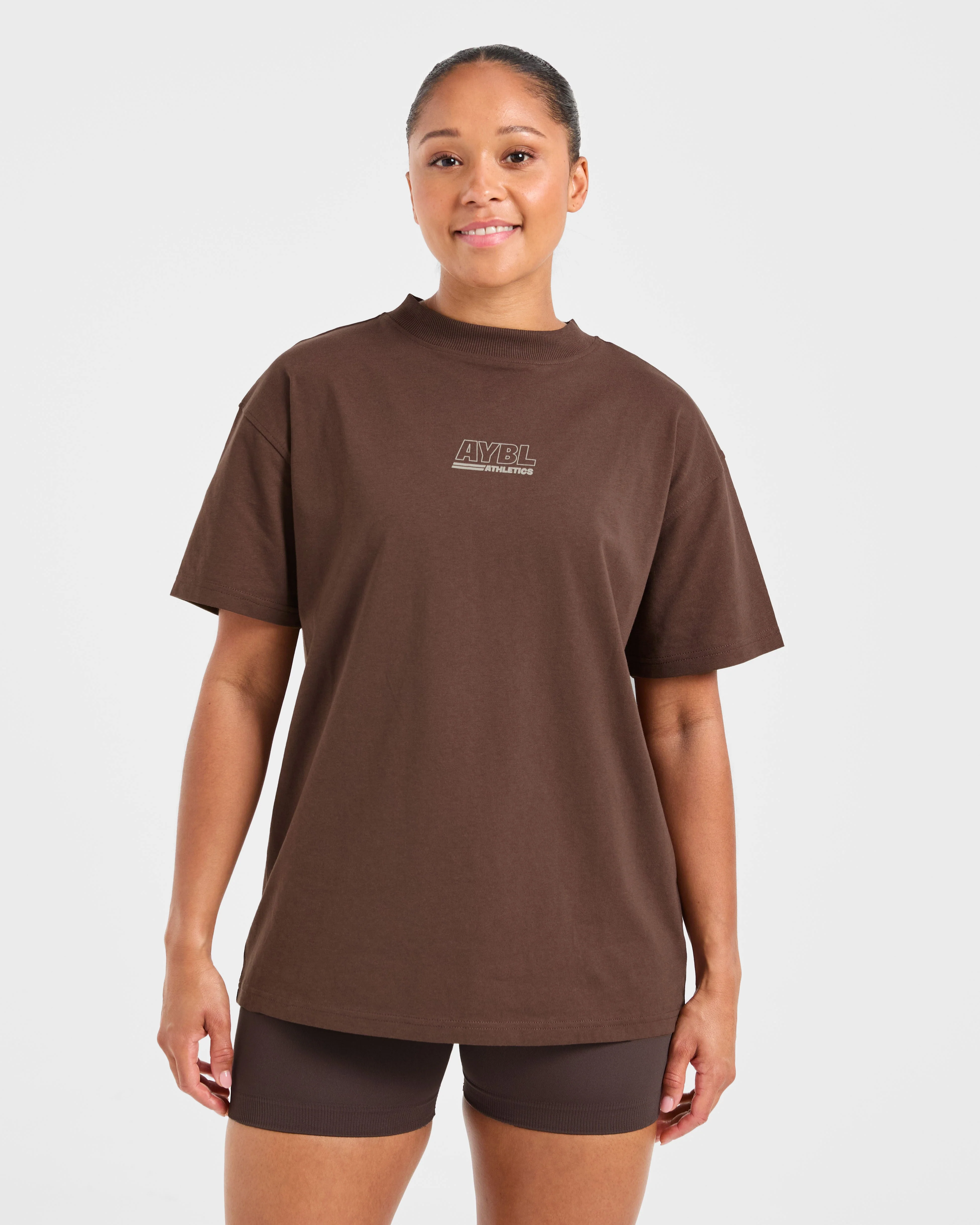Athletics Track Oversized T Shirt - Marron/Sand - Image 2