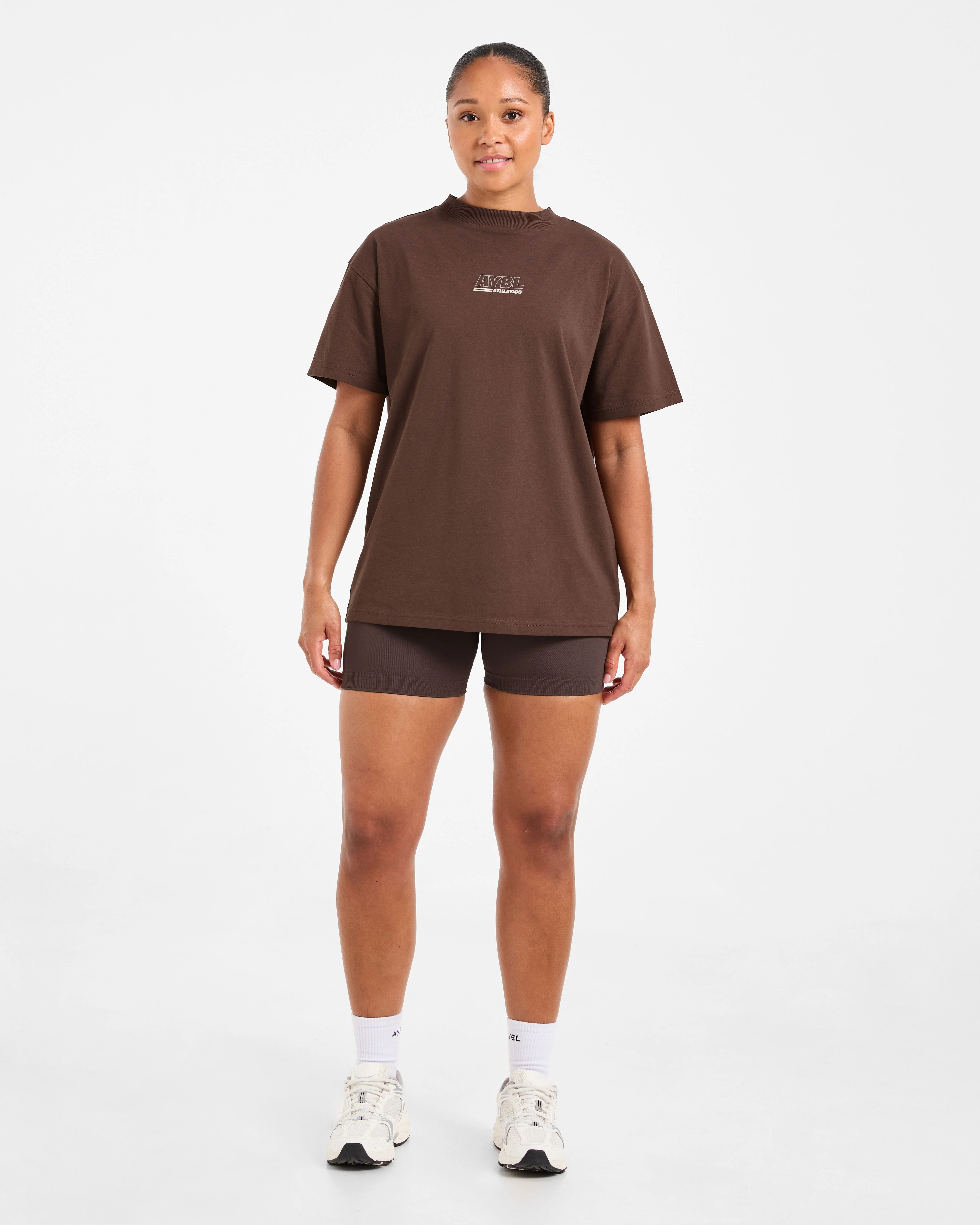 Athletics Track Oversized T Shirt - Marron/Sand - Image 3