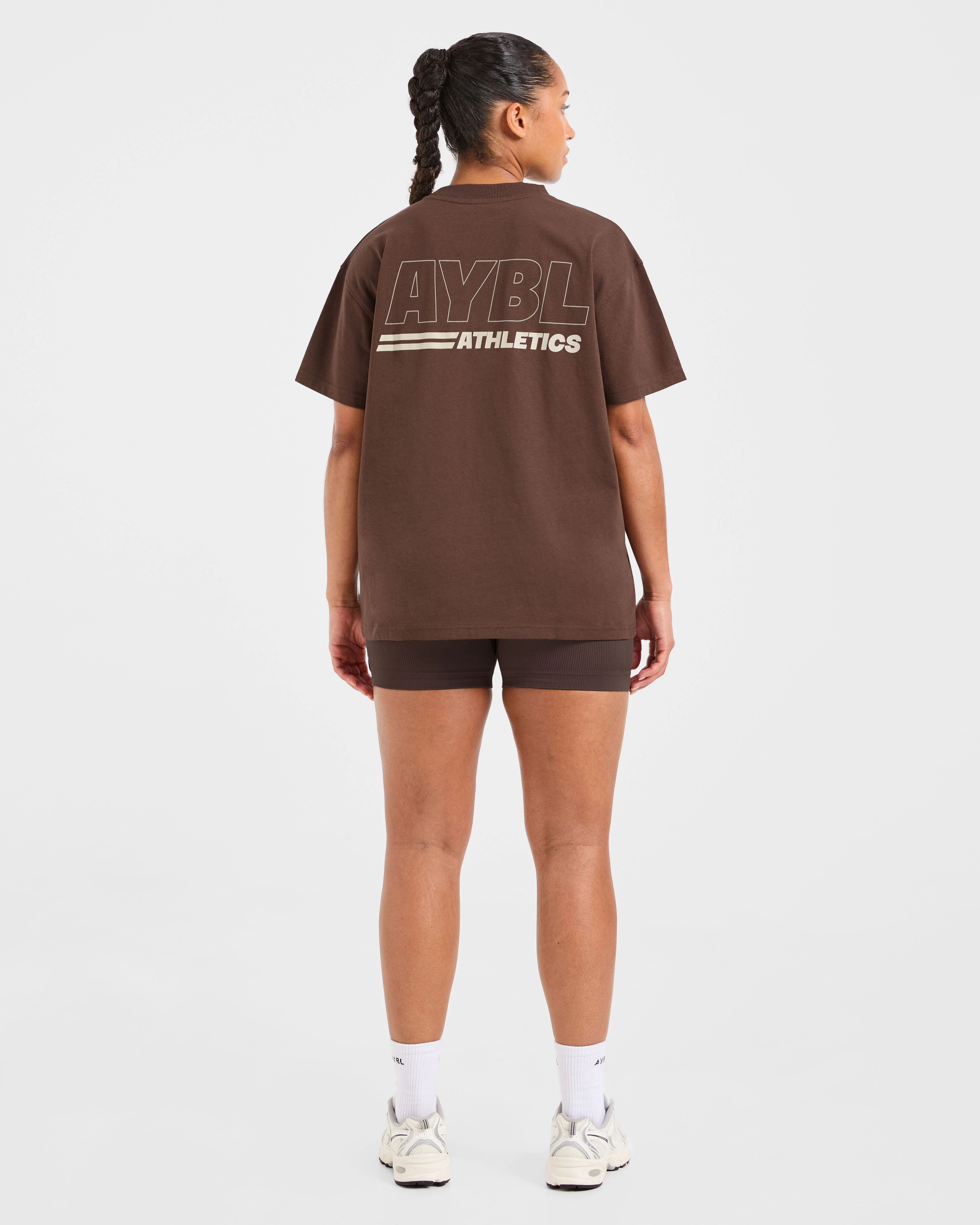 Athletics Track Oversized T Shirt - Marron/Sand - Image 4