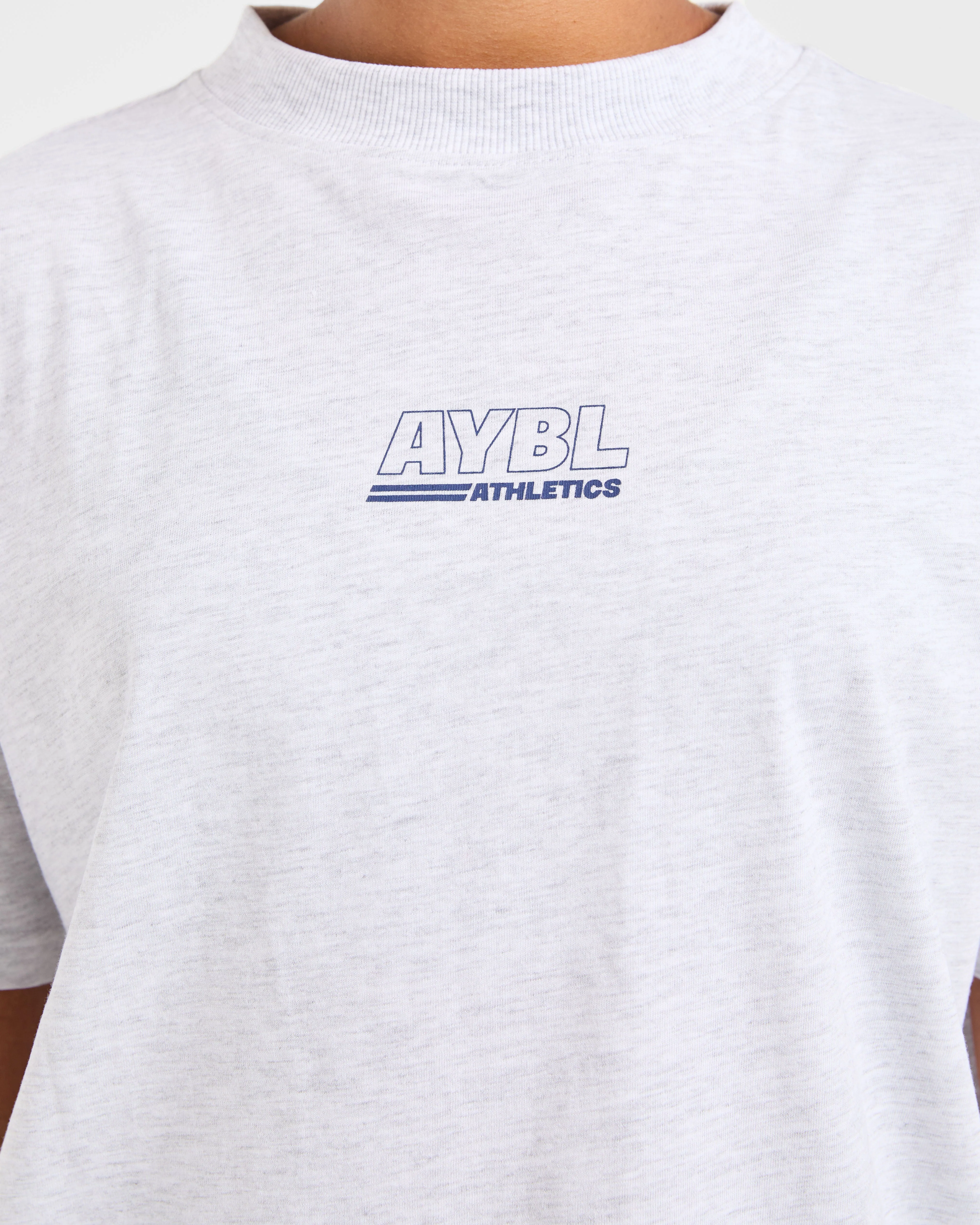 Athletics Track Oversized T Shirt - Heather Grey/Navy - Image 5