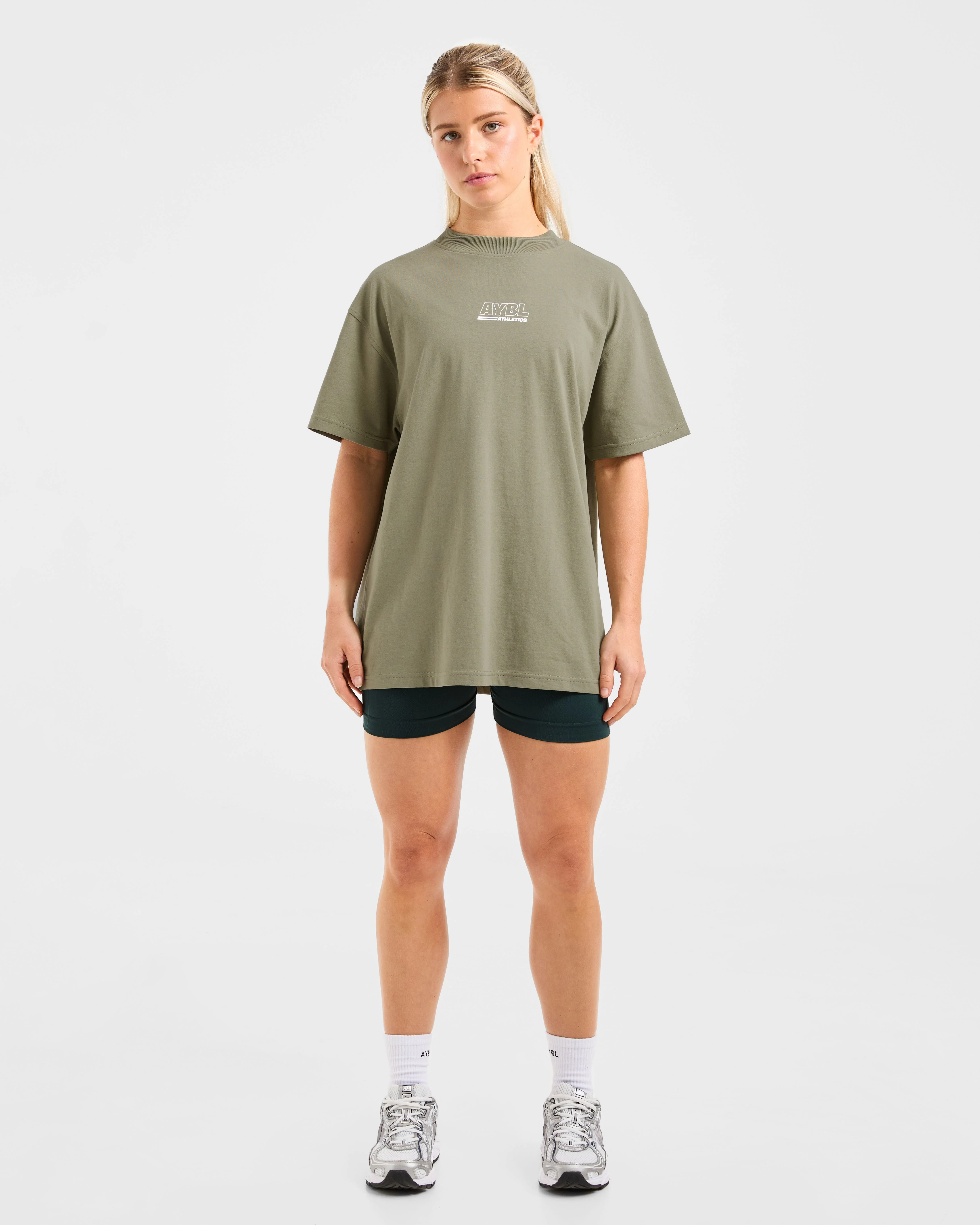 Athletics Track Oversized T Shirt - Muted Olive - Image 3