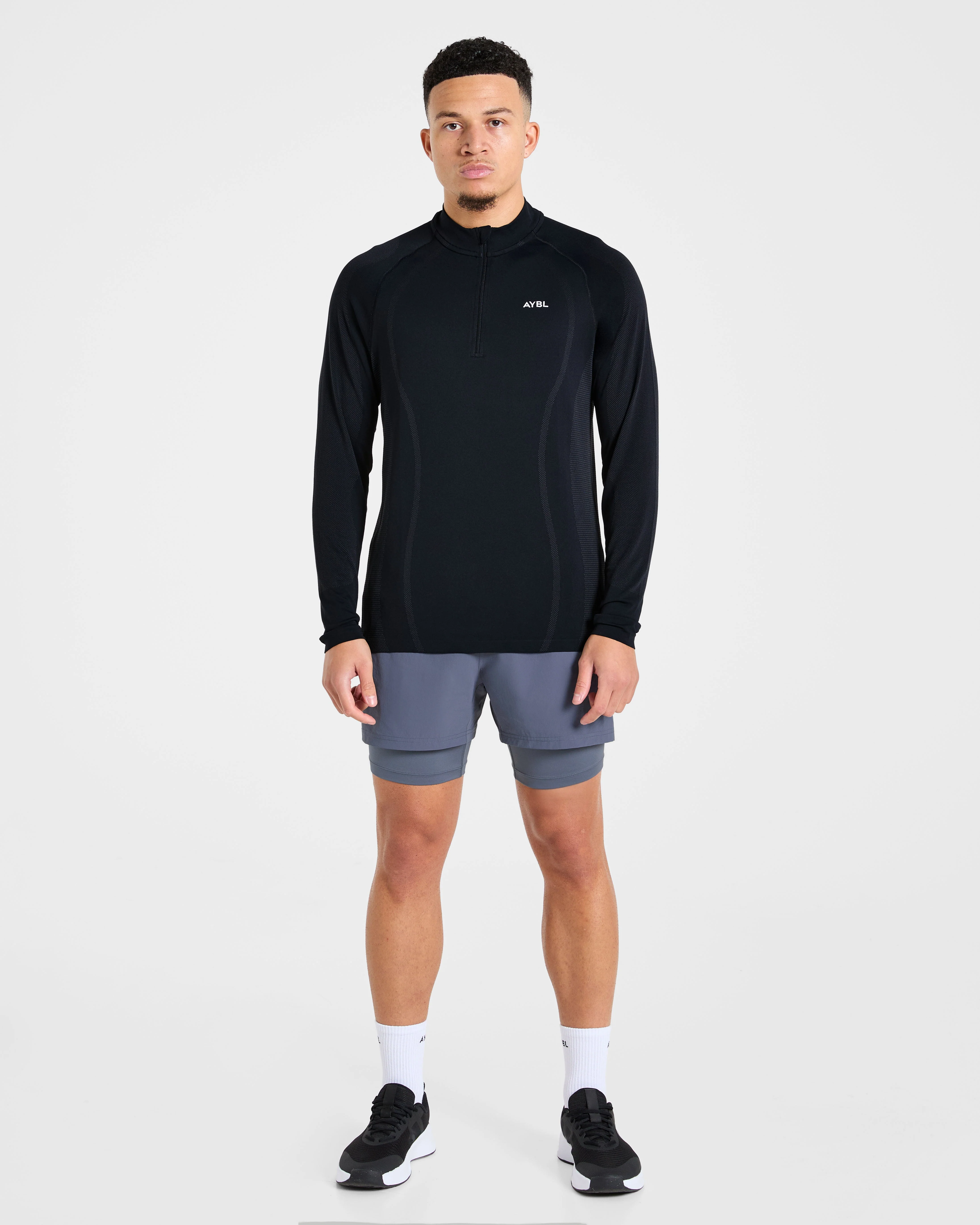 Attain Seamless 1/2 Zip Pullover - Noir - Image 3
