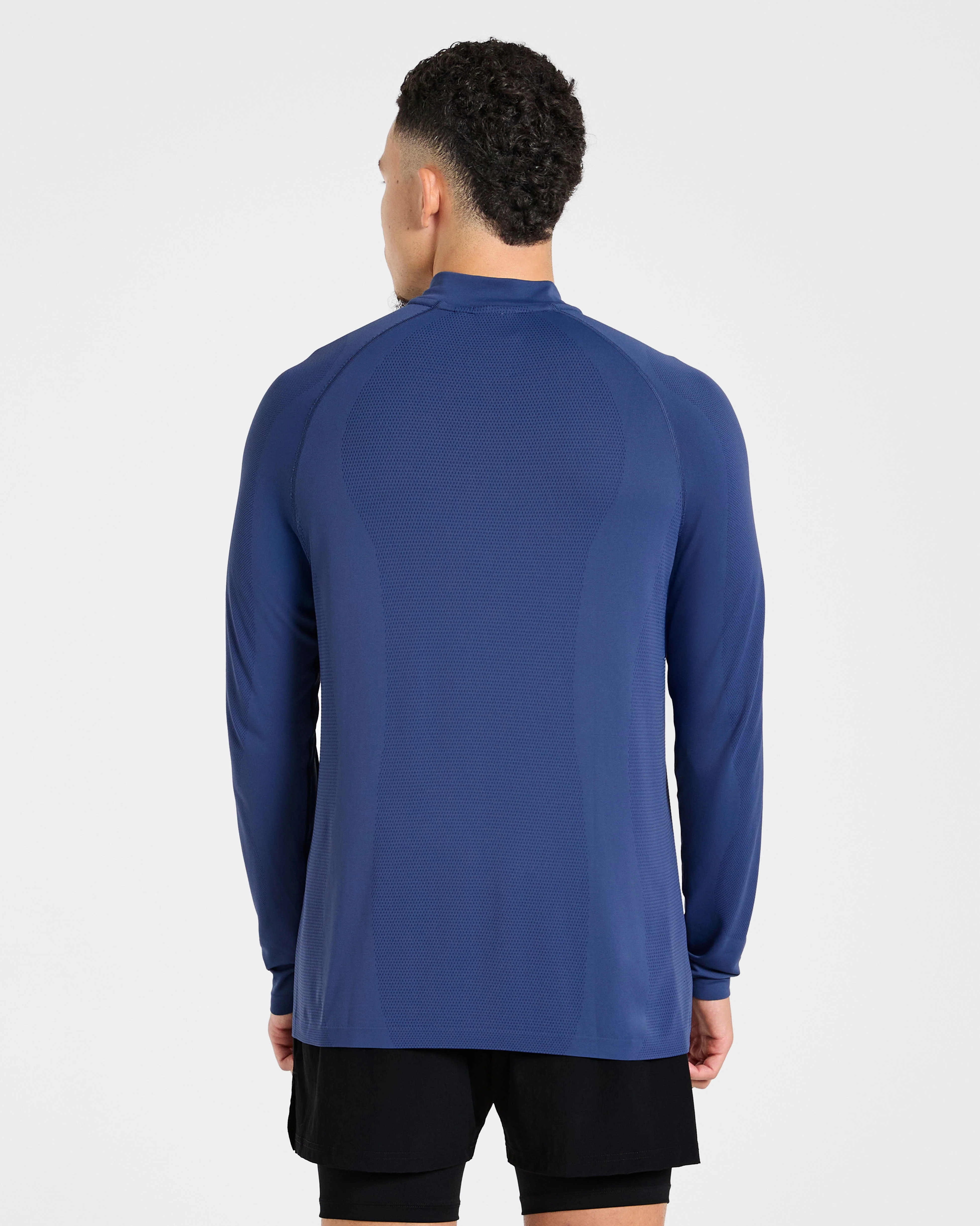 Attain Seamless 1/2 Zip Pullover - Dusky Navy - Image 2