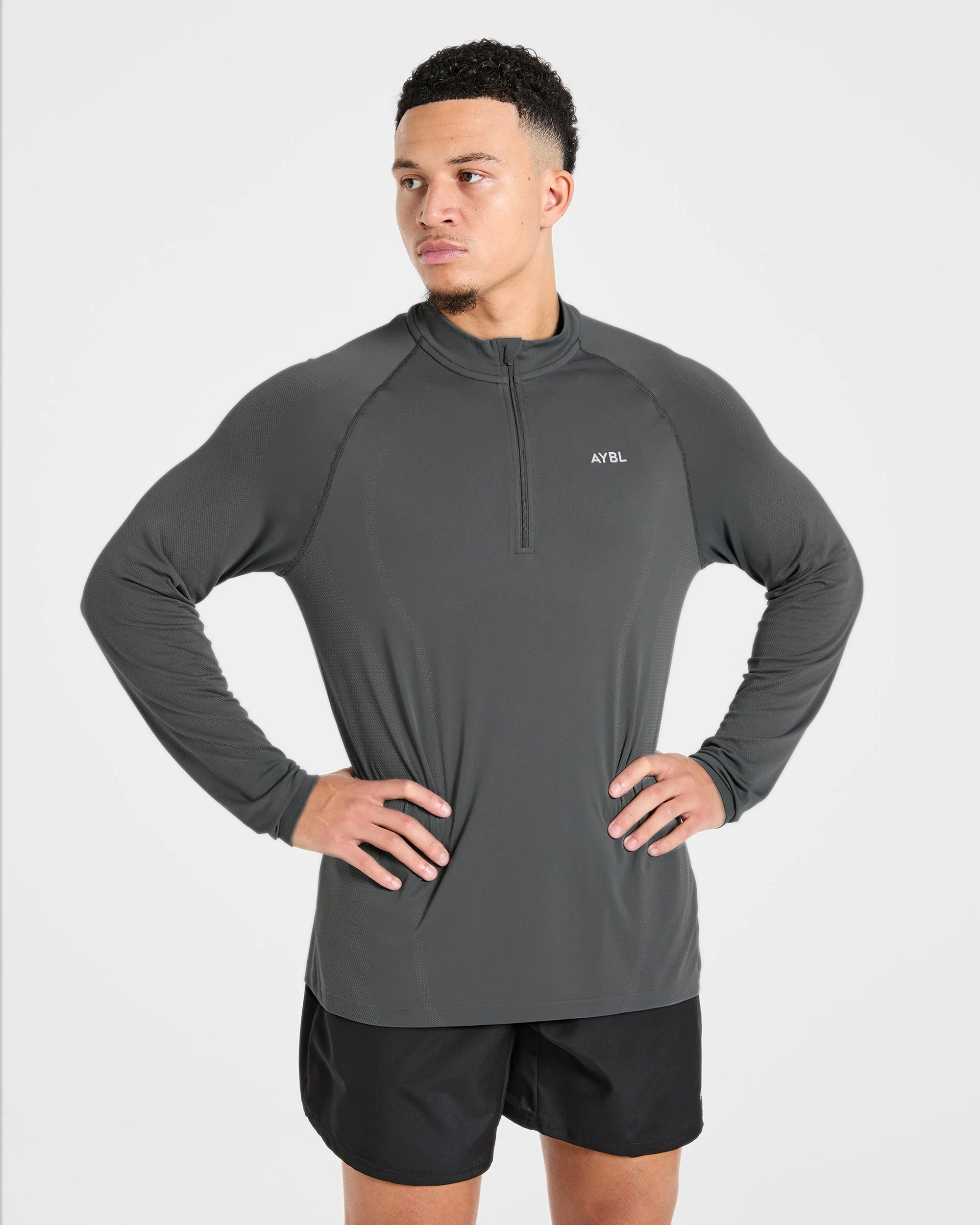 Attain Seamless 1/2 Zip Pullover - Storm Gris - Image 7