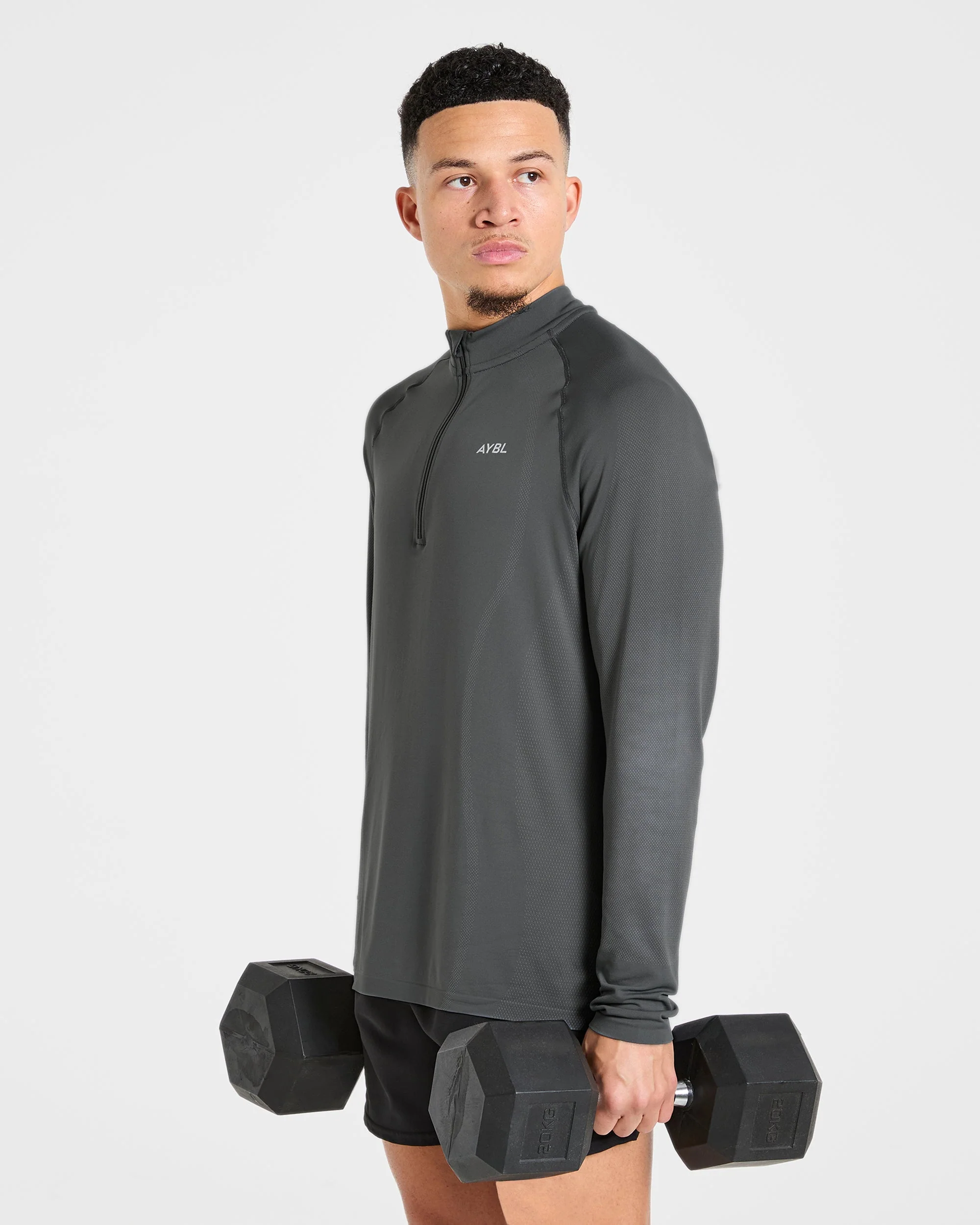 Attain Seamless 1/2 Zip Pullover - Storm Gris - Image 8