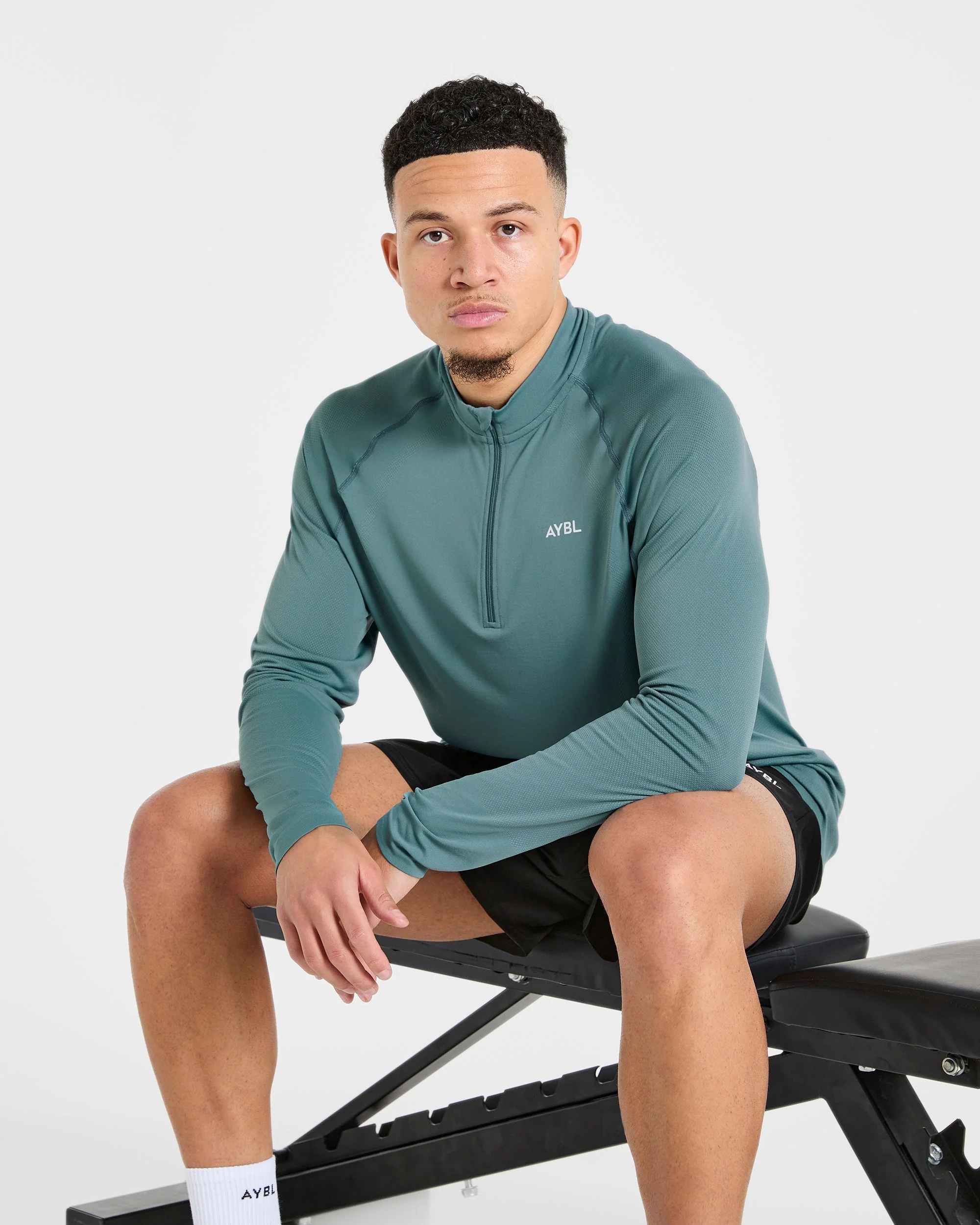 Attain Seamless 1/2 Zip Pullover - Titan Bleu - Image 7