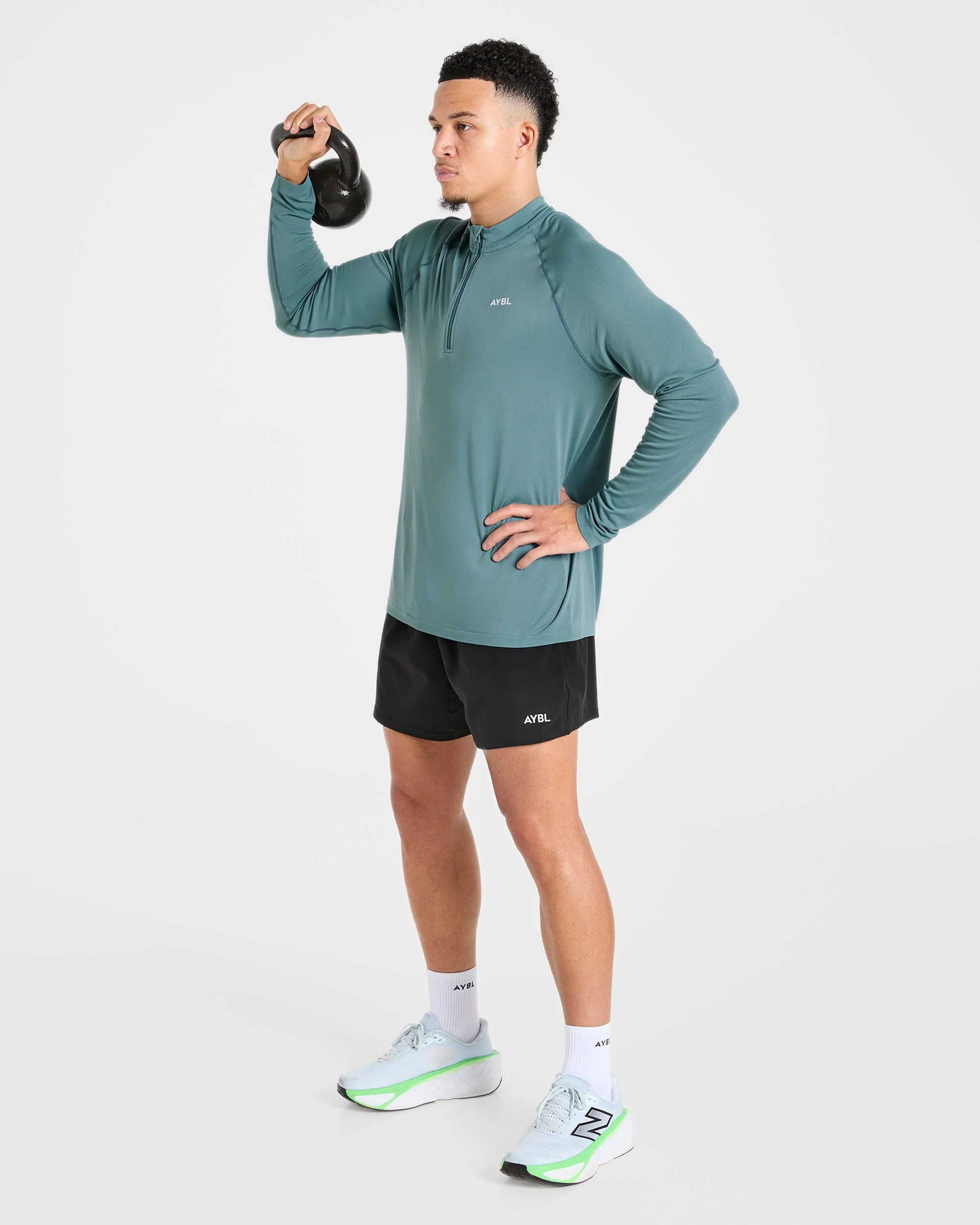 Attain Seamless 1/2 Zip Pullover - Titan Bleu - Image 8