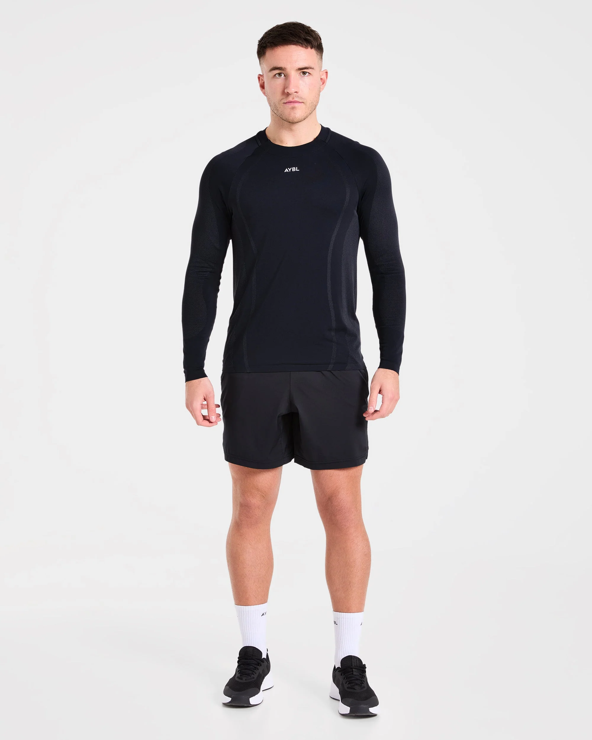 Attain Seamless Long Sleeve T Shirt - Noir - Image 3