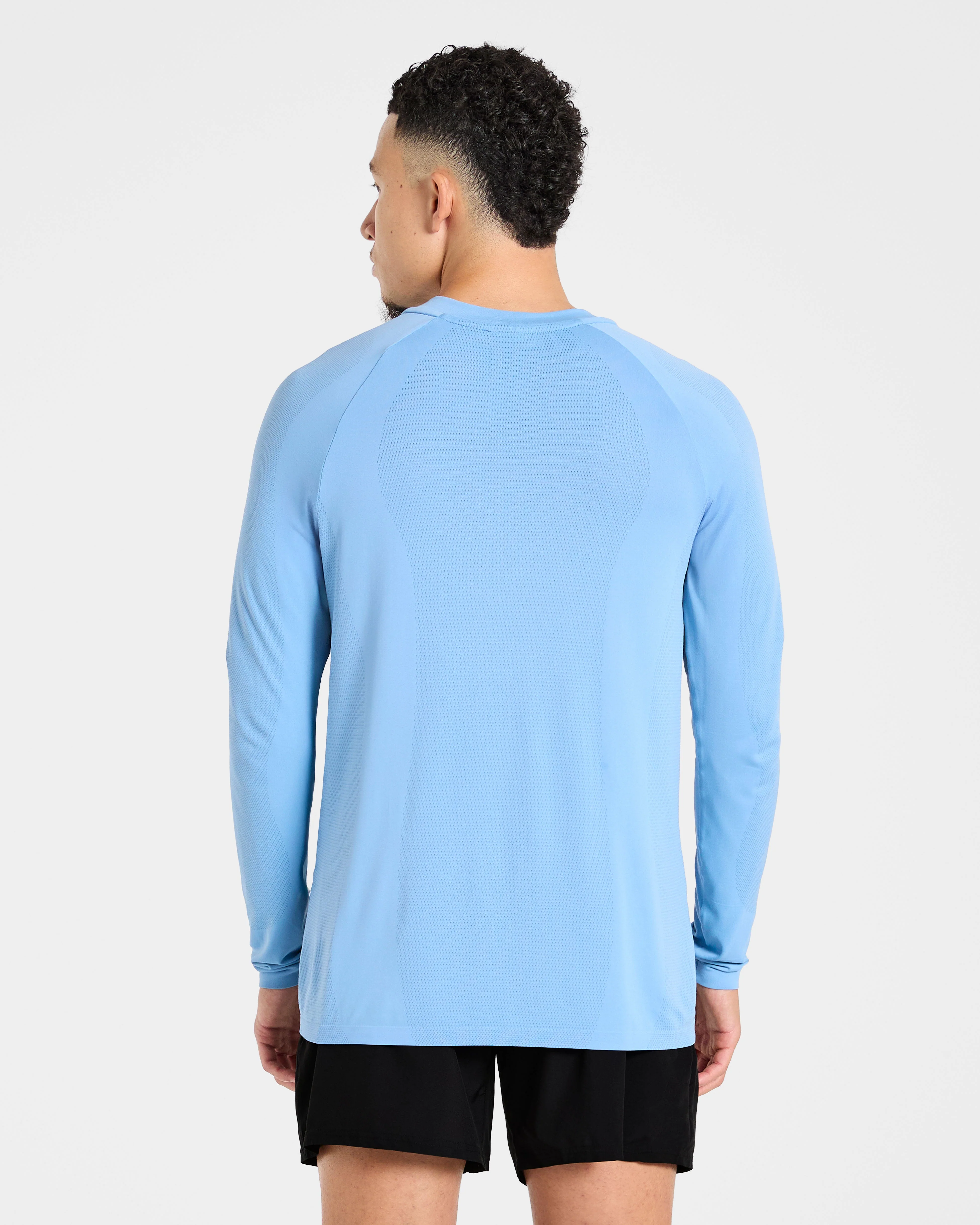 Attain Seamless Long Sleeve T Shirt - Sports Bleu - Image 2