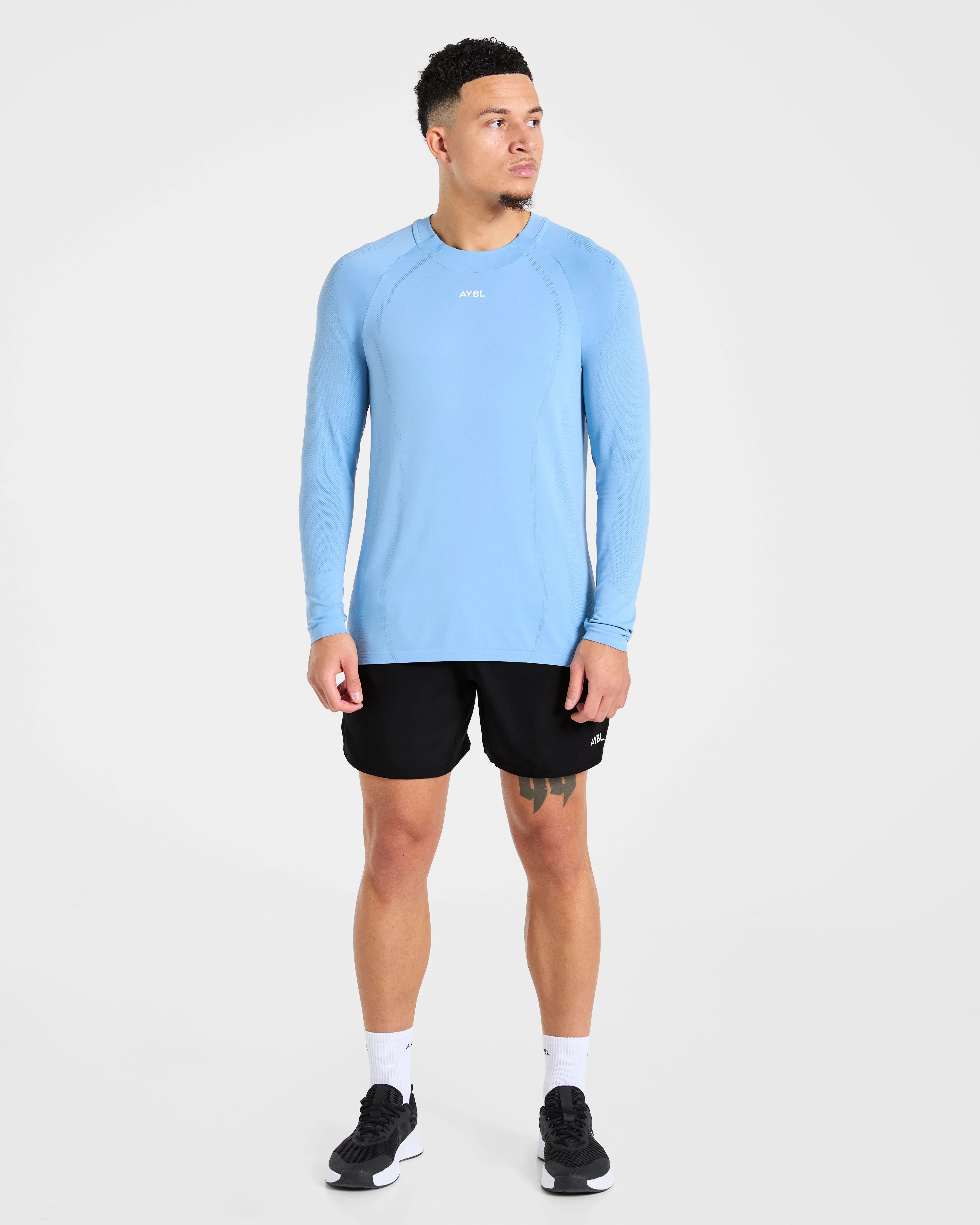 Attain Seamless Long Sleeve T Shirt - Sports Bleu - Image 3