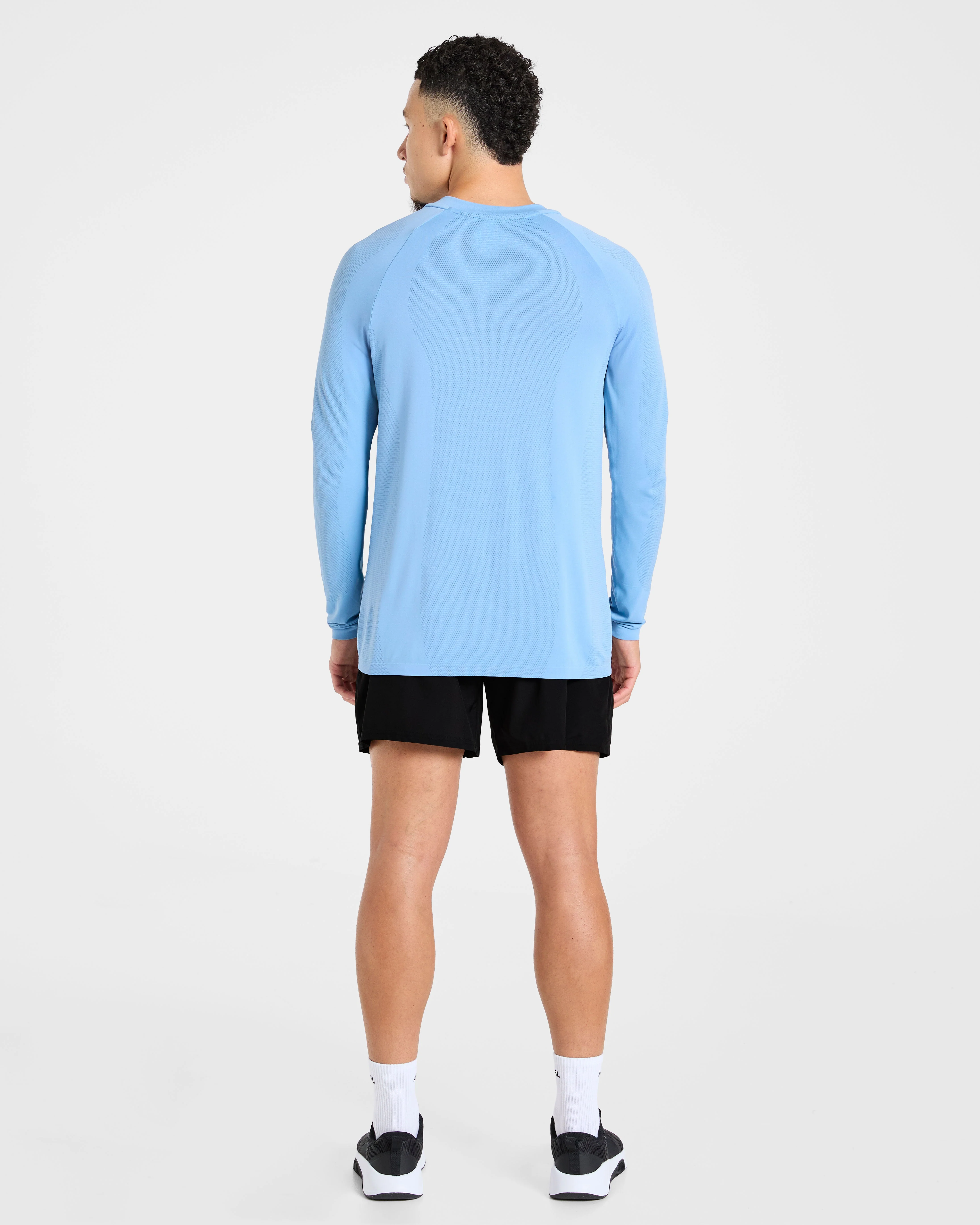 Attain Seamless Long Sleeve T Shirt - Sports Bleu - Image 4