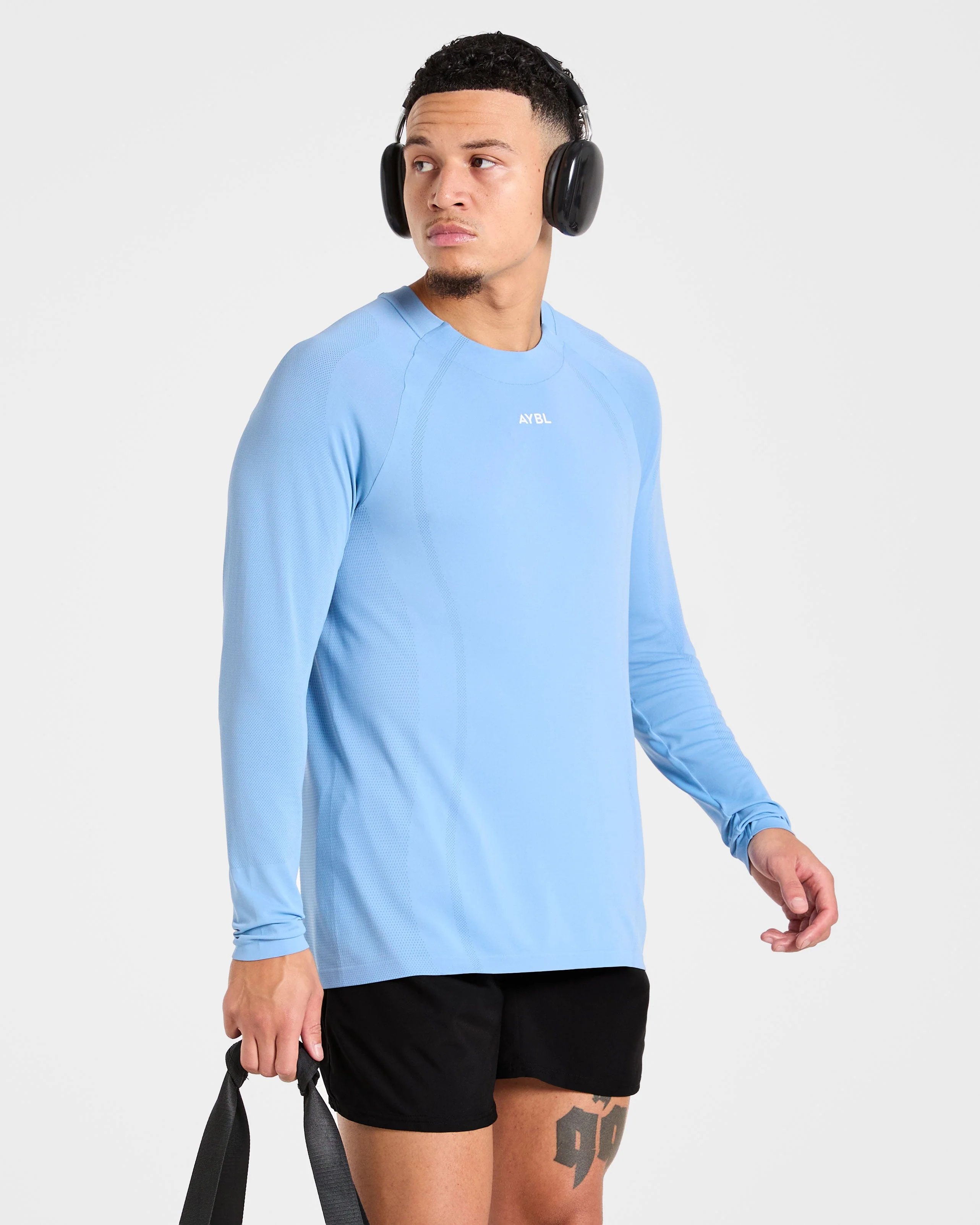 Attain Seamless Long Sleeve T Shirt - Sports Bleu - Image 7