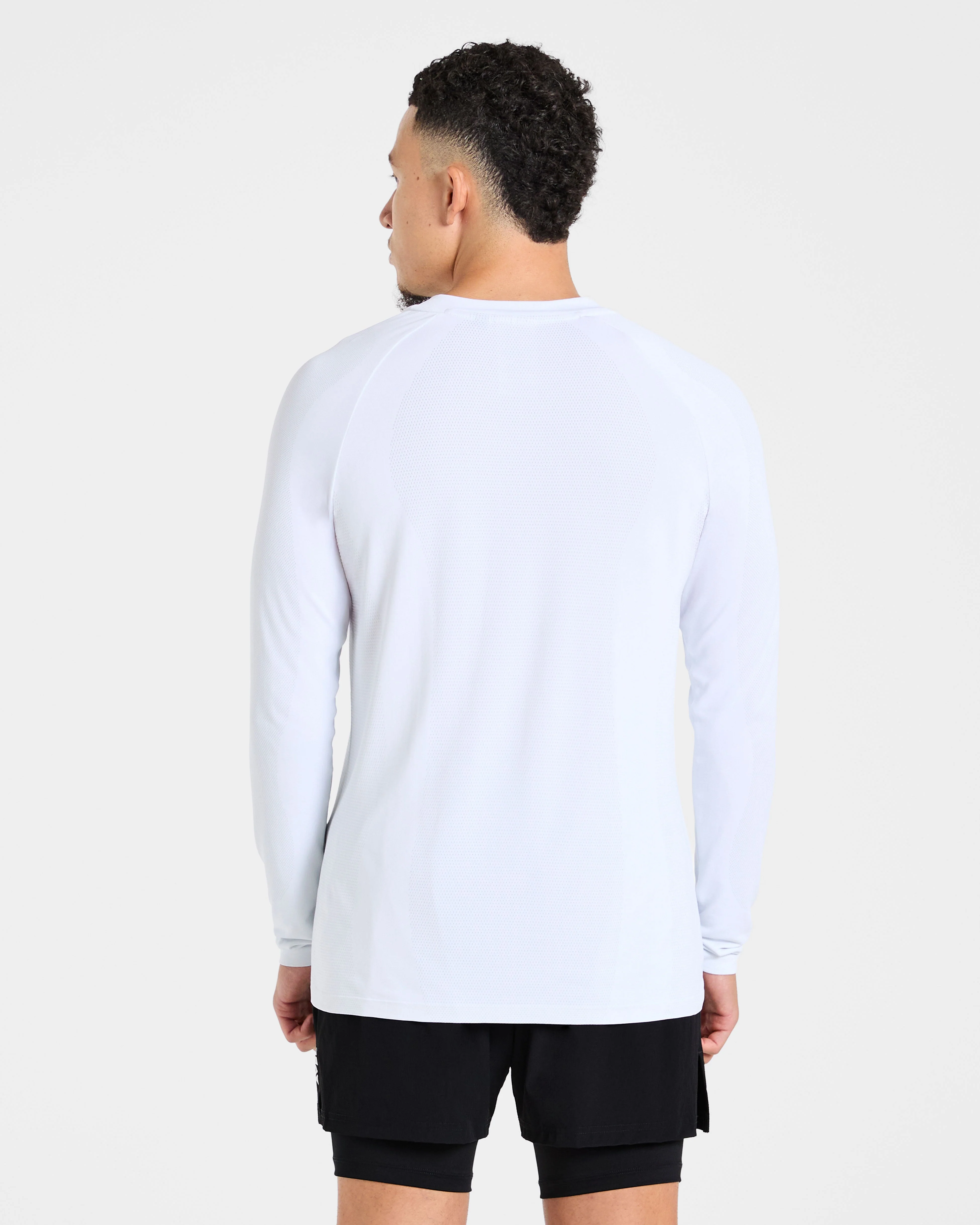 Attain Seamless Long Sleeve T Shirt - Storm Blanc - Image 2