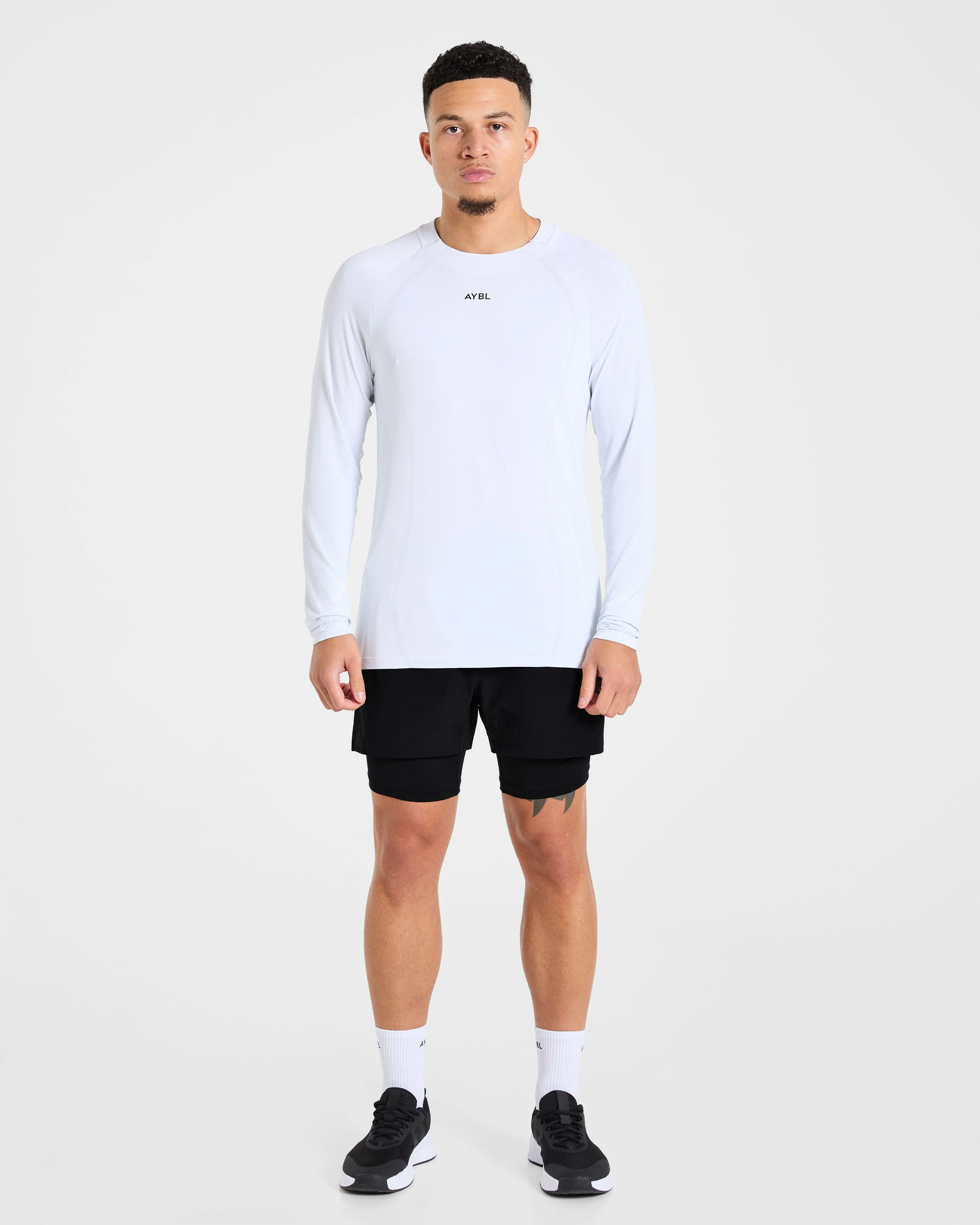 Attain Seamless Long Sleeve T Shirt - Storm Blanc - Image 3