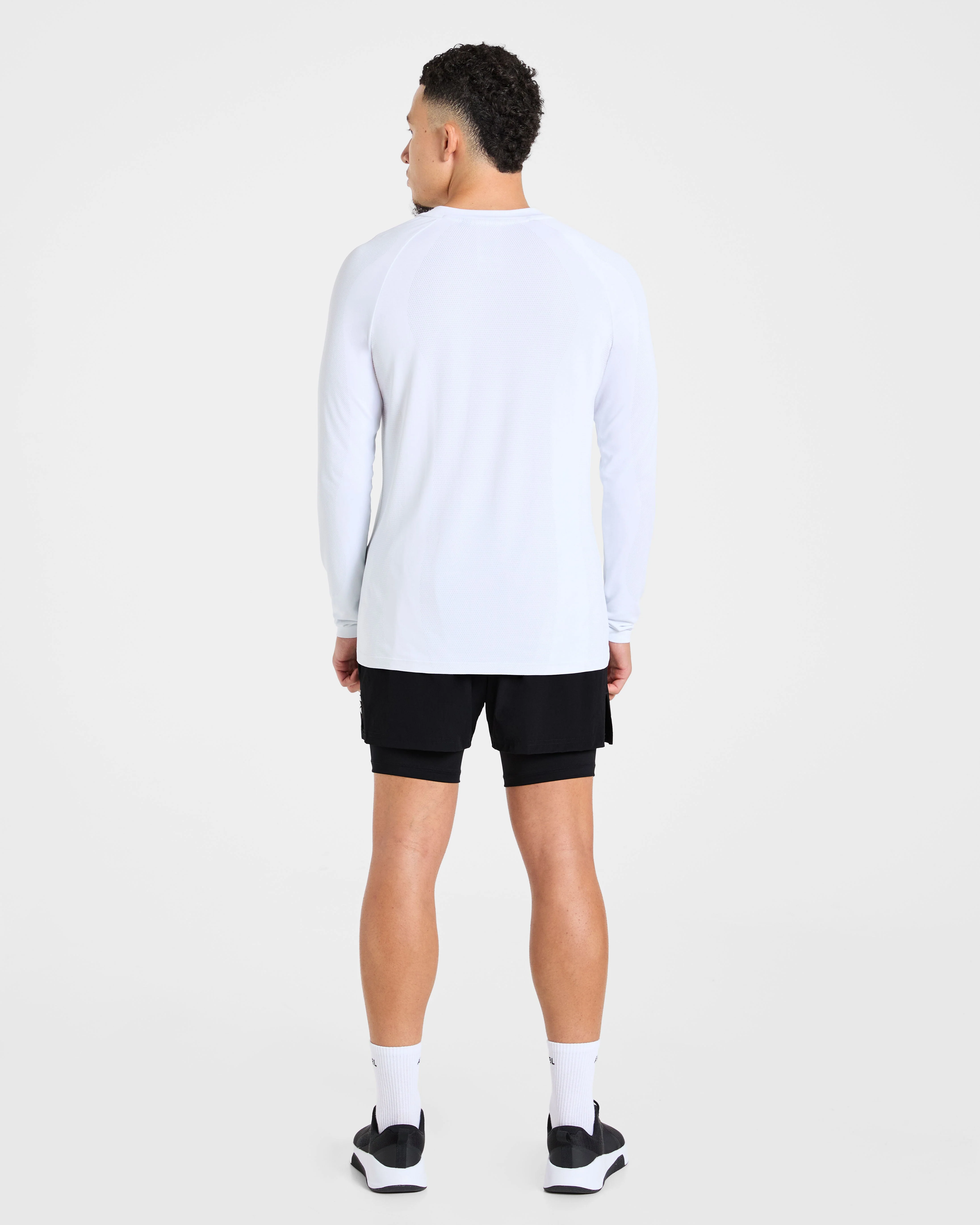 Attain Seamless Long Sleeve T Shirt - Storm Blanc - Image 4