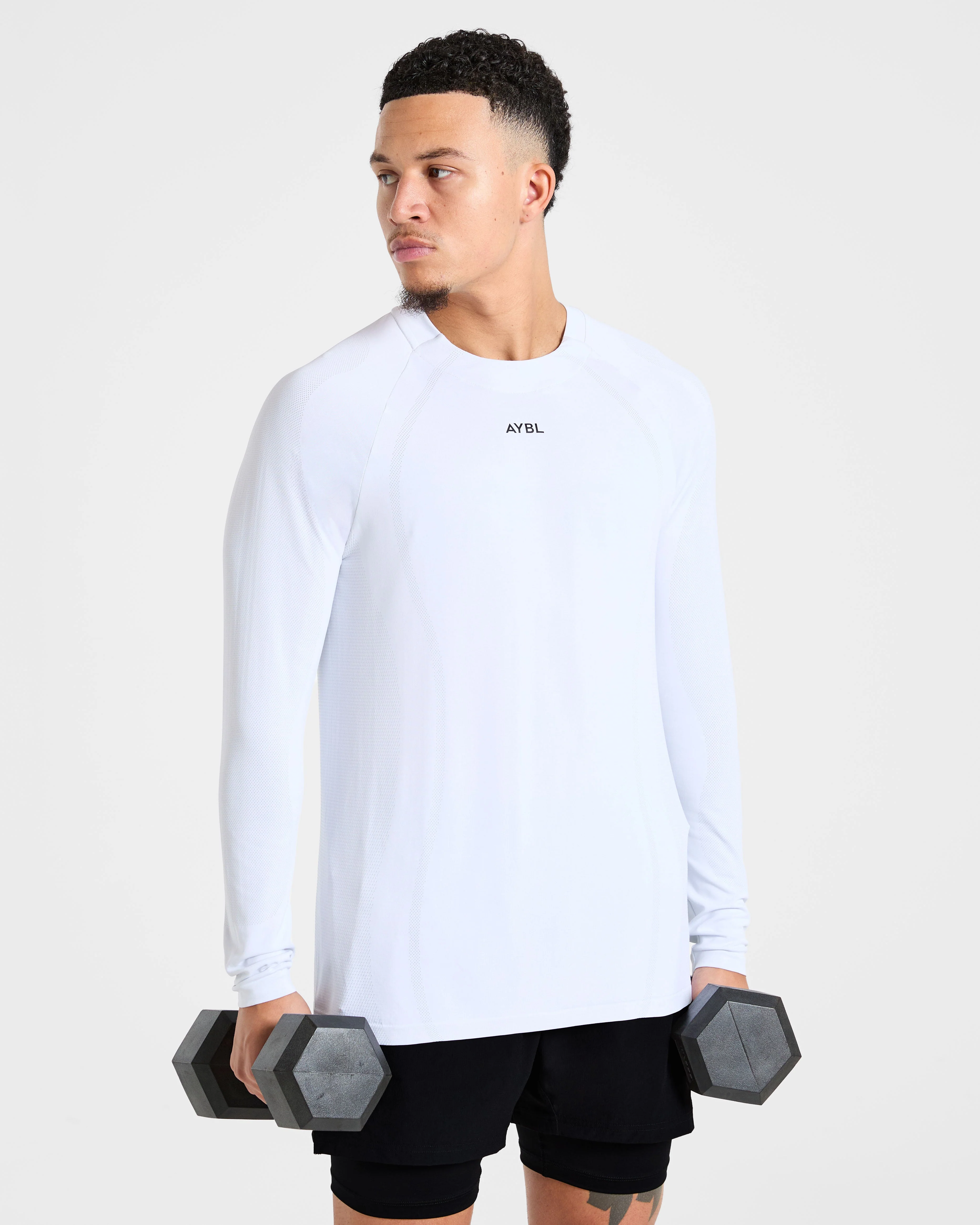 Attain Seamless Long Sleeve T Shirt - Storm Blanc - Image 7