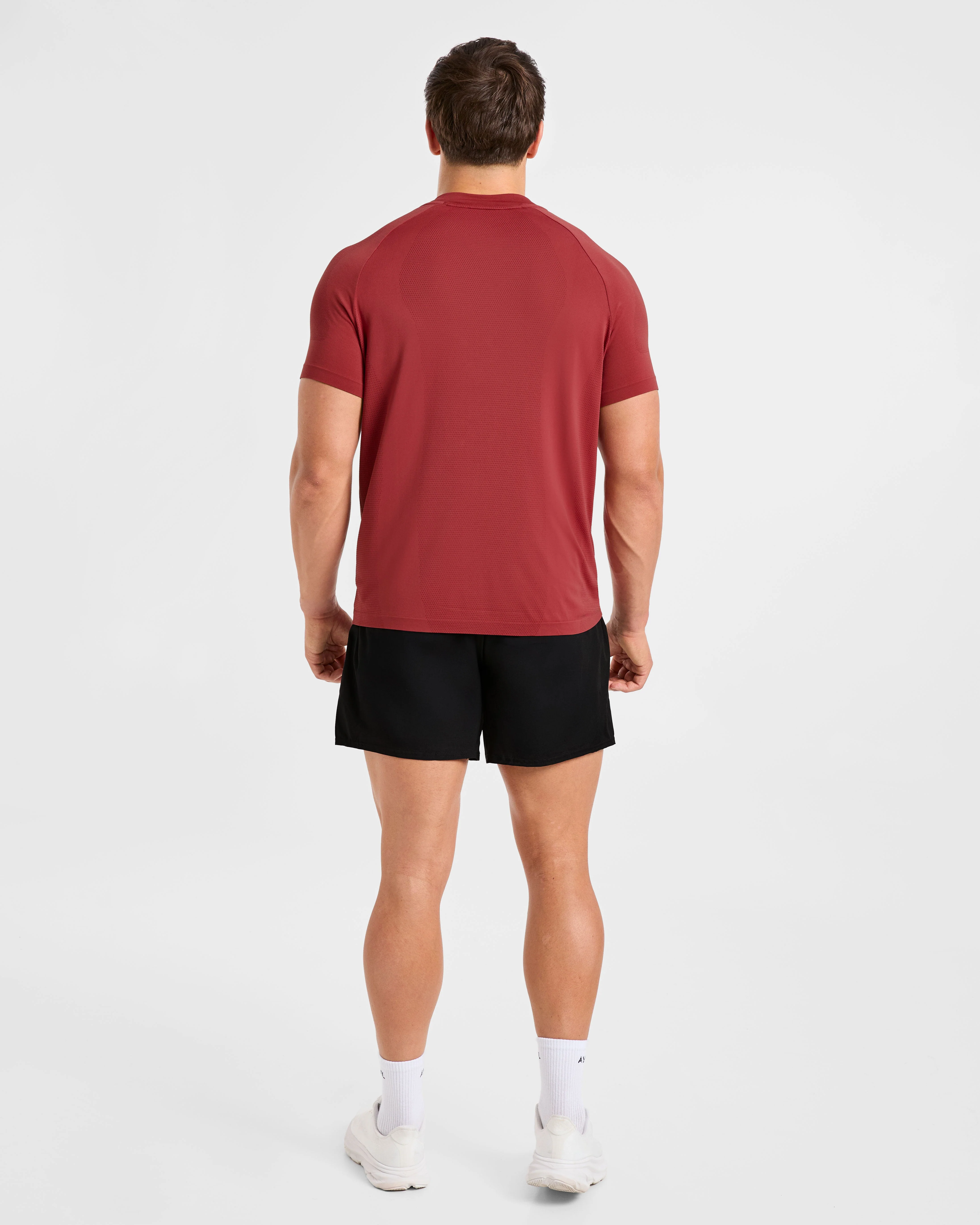 Attain Seamless T Shirt - Maroon Rouge - Image 4