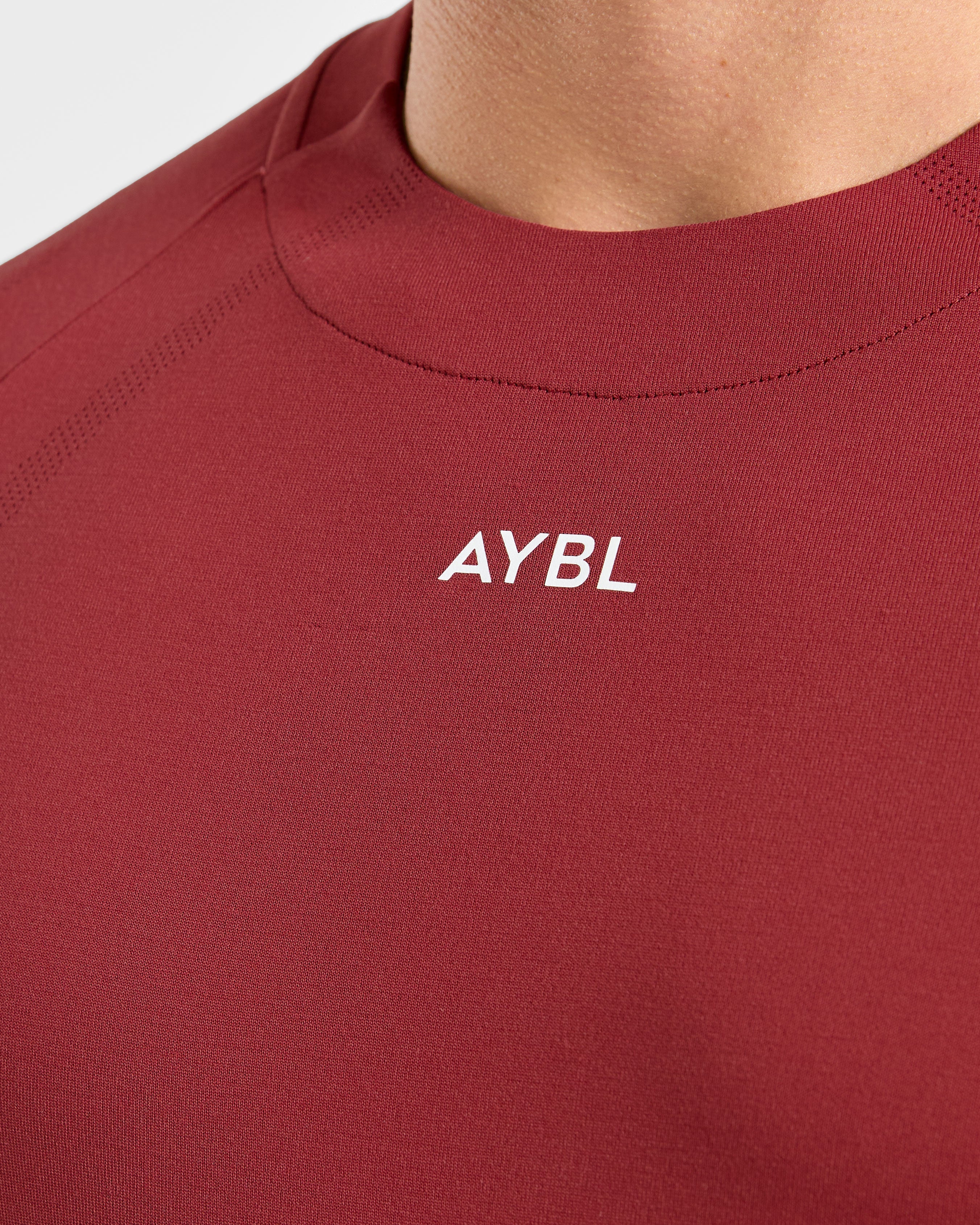 Attain Seamless T Shirt - Maroon Rouge - Image 5