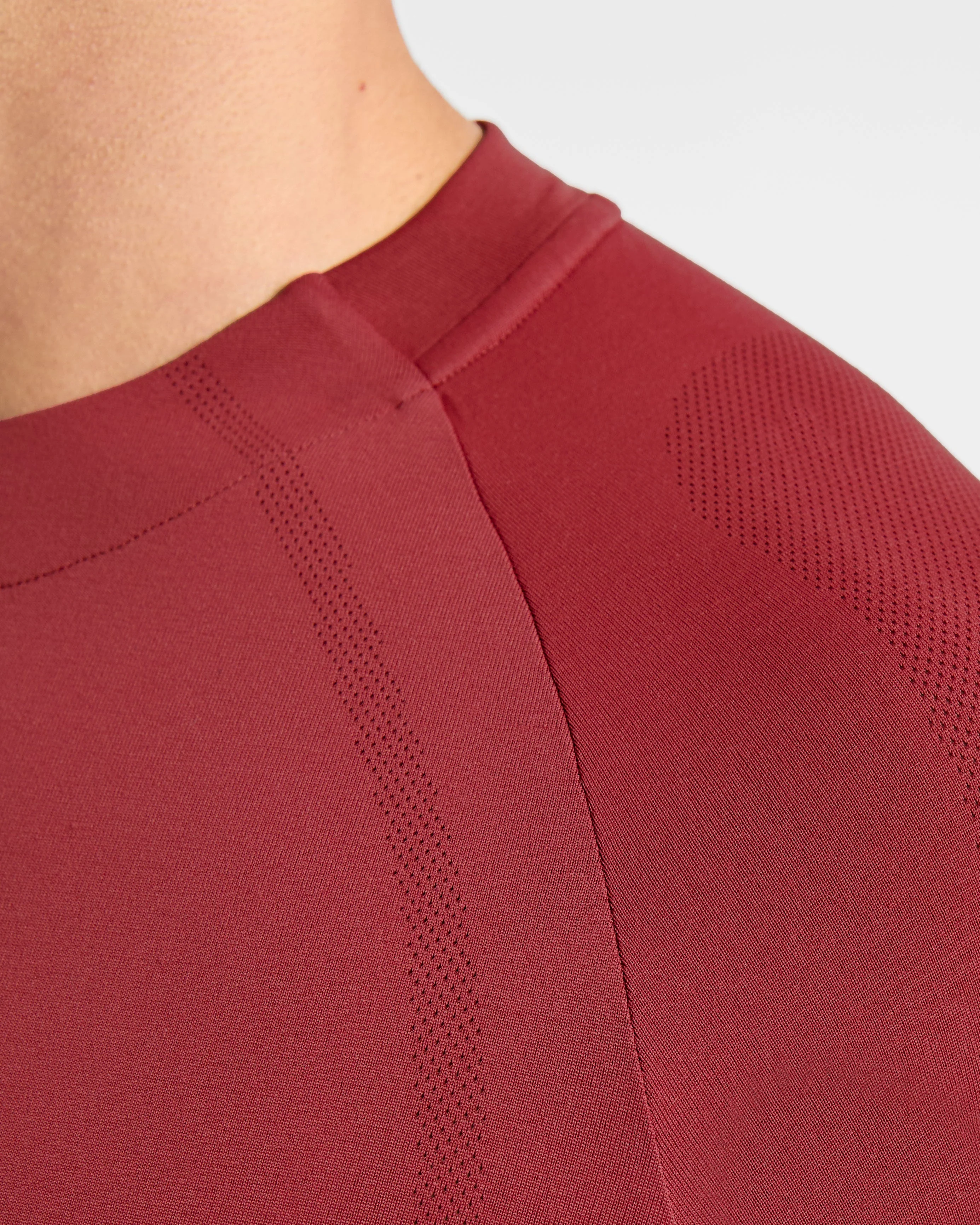Attain Seamless T Shirt - Maroon Rouge - Image 6