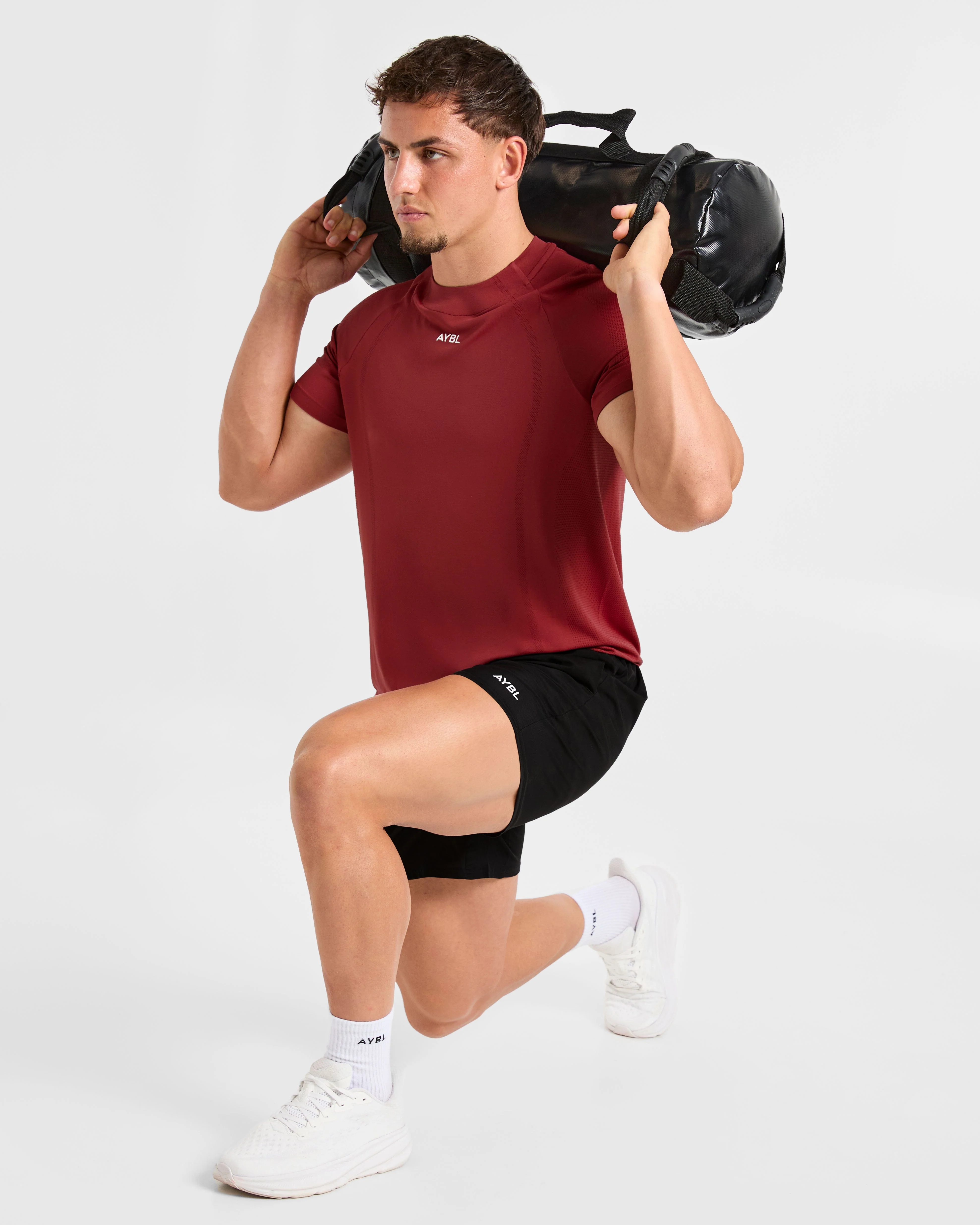 Attain Seamless T Shirt - Maroon Rouge - Image 7