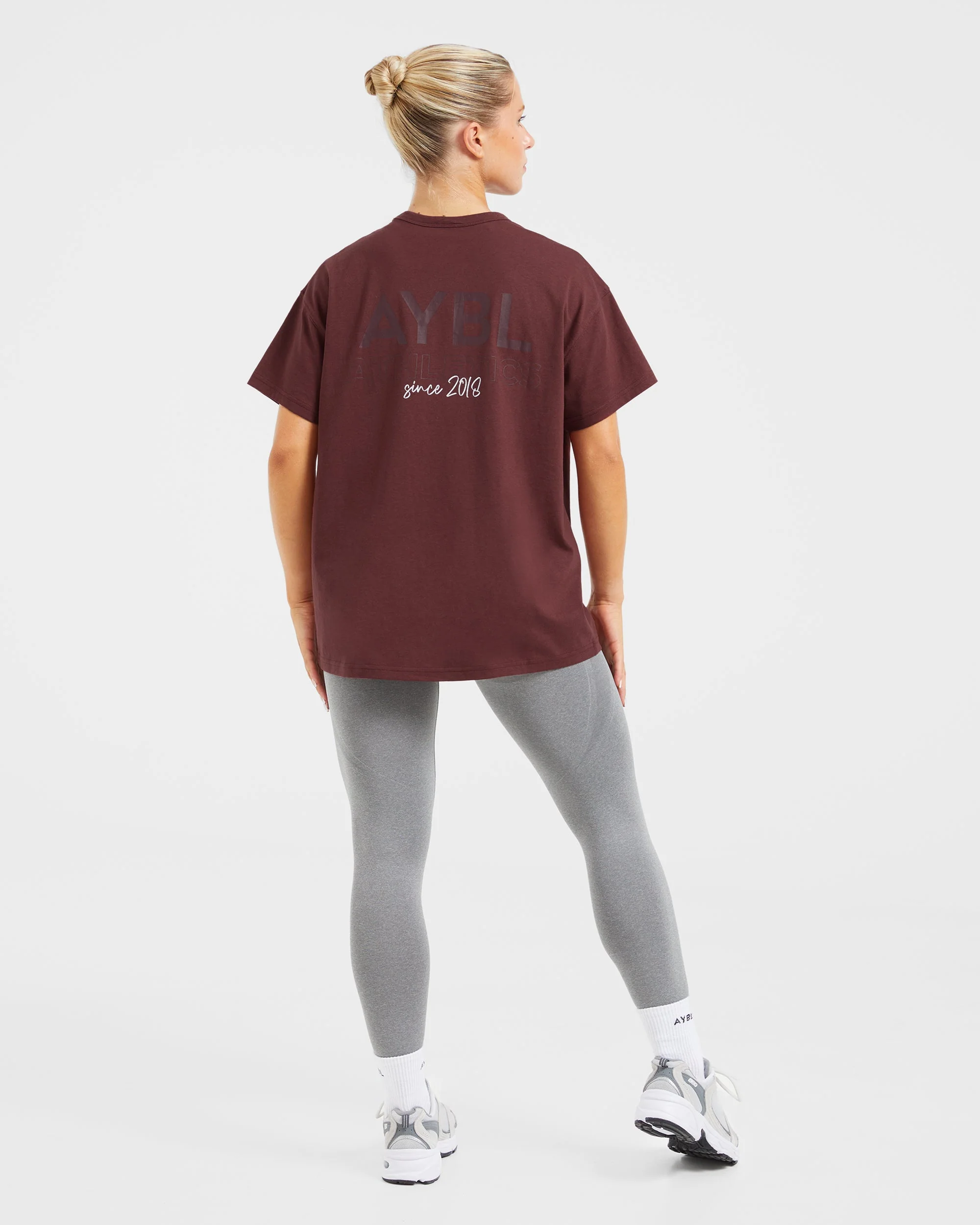 AYBL Athletics Oversized T Shirt - Burgundy - Image 4