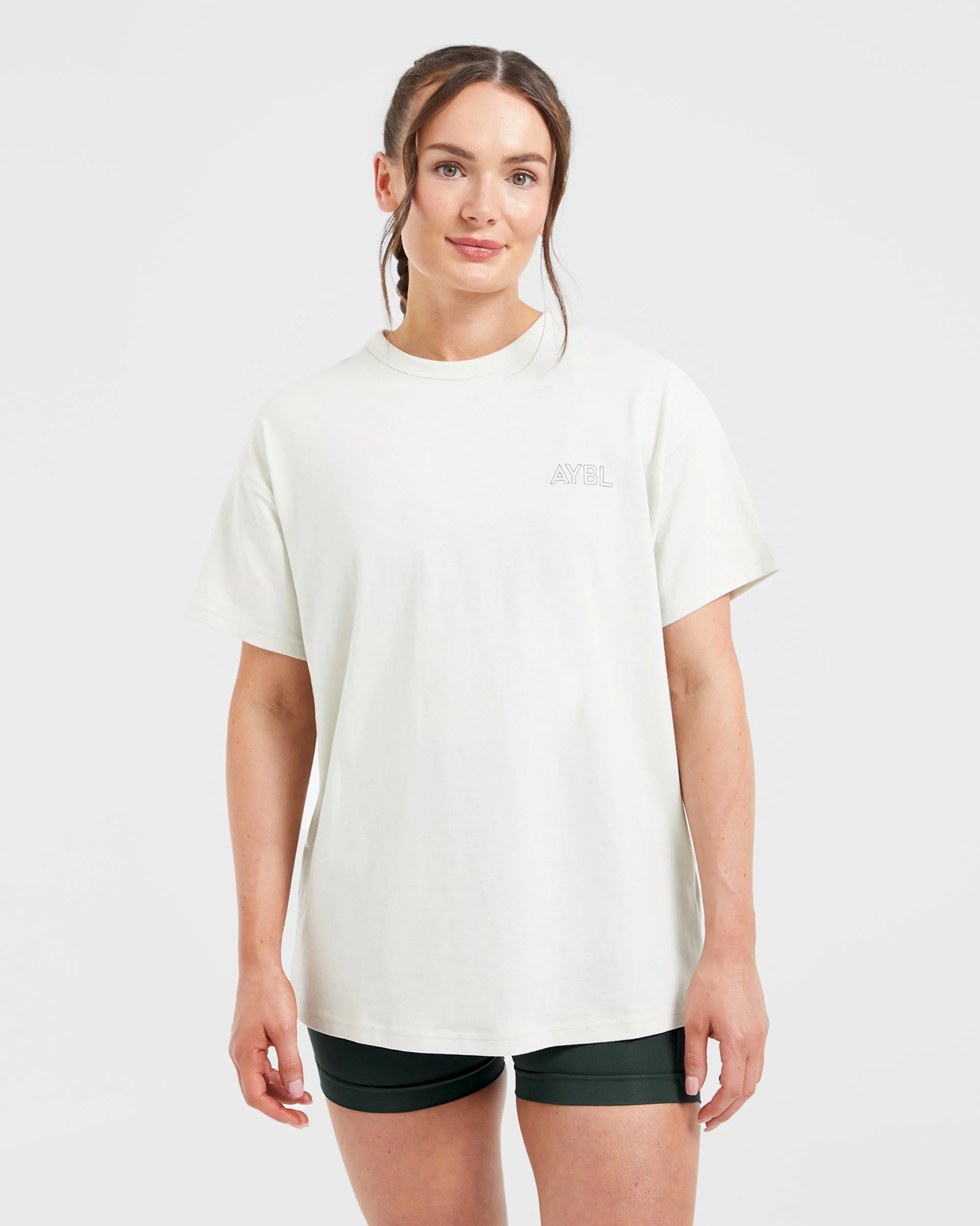 AYBL Athletics Oversized T Shirt - Off Blanc/Vert - Image 2