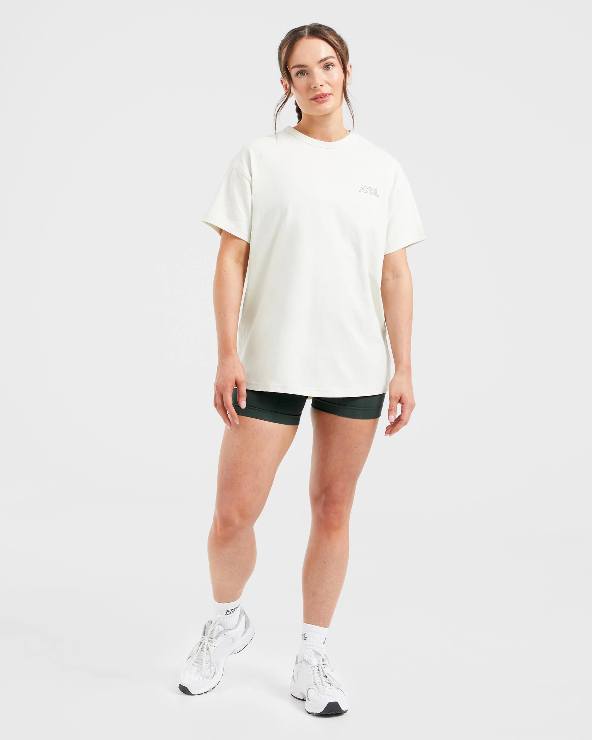AYBL Athletics Oversized T Shirt - Off Blanc/Vert - Image 3