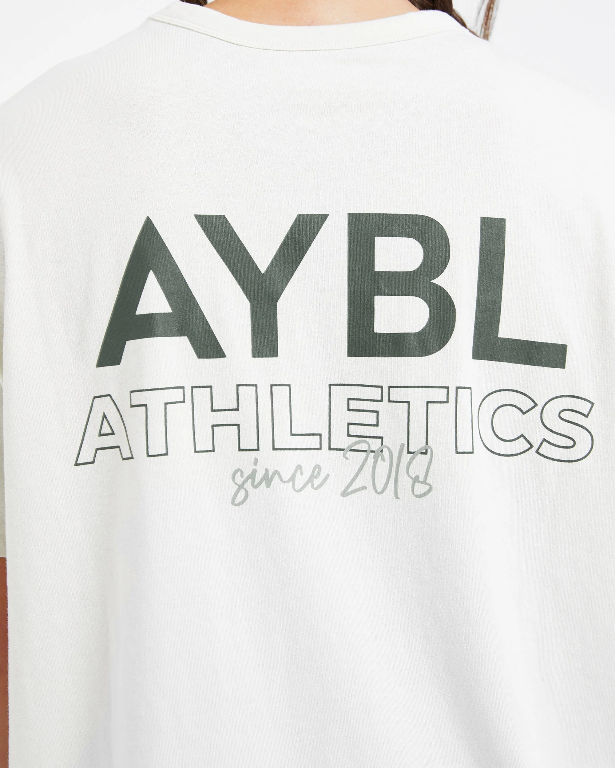 AYBL Athletics Oversized T Shirt - Off Blanc/Vert - Image 6