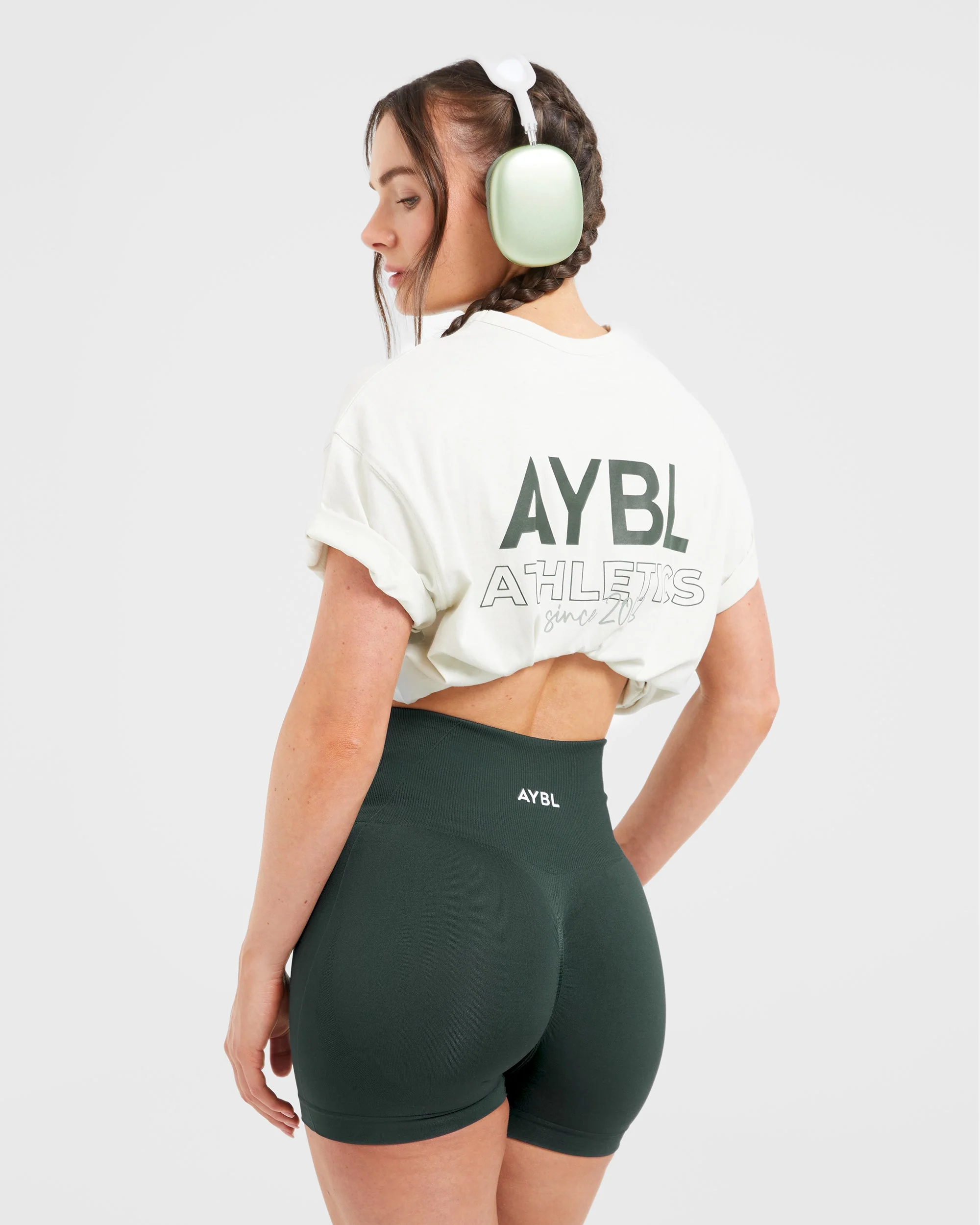 AYBL Athletics Oversized T Shirt - Off Blanc/Vert - Image 7