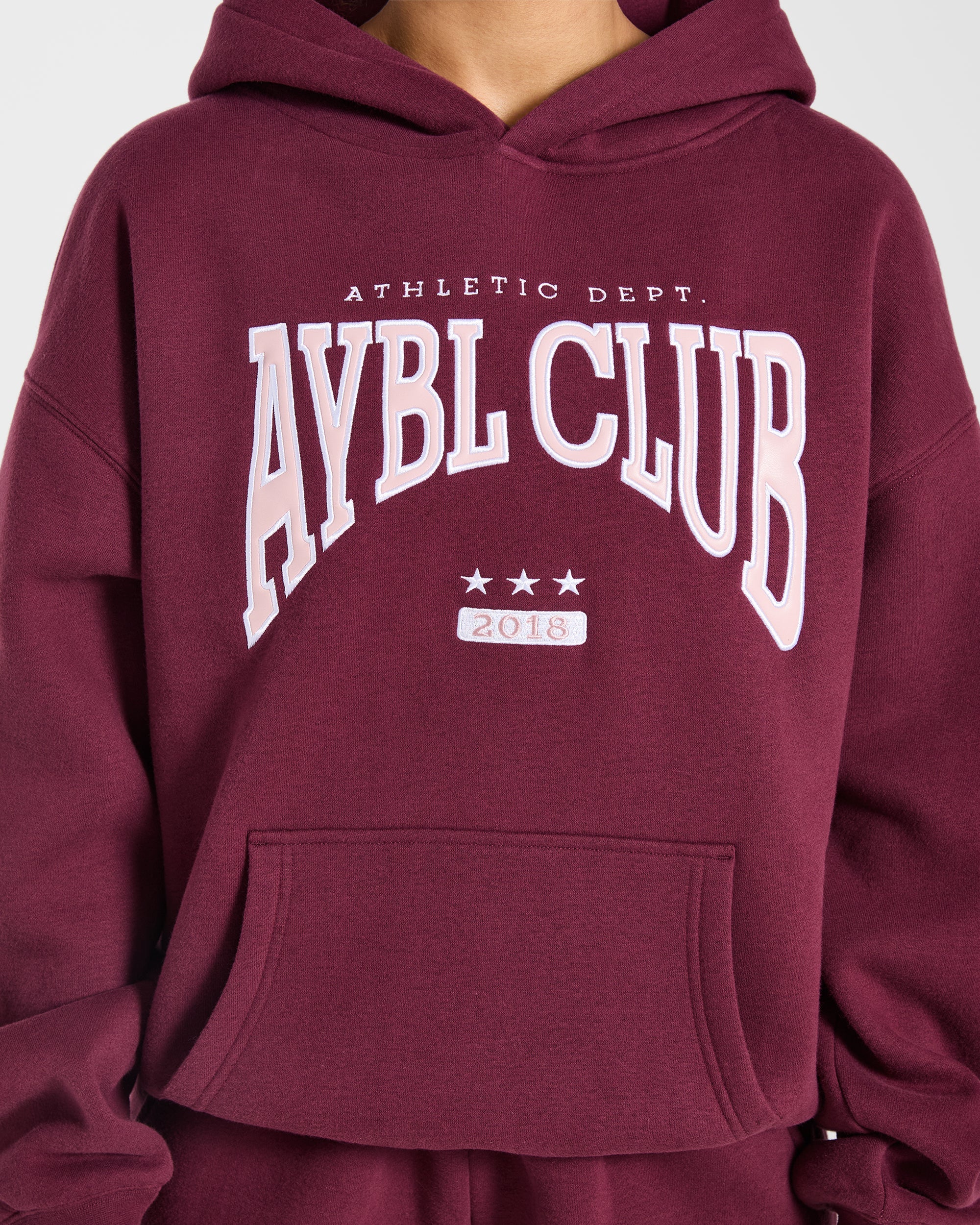 AYBL Club Oversized Hoodie - Burgundy/Rose - Image 5