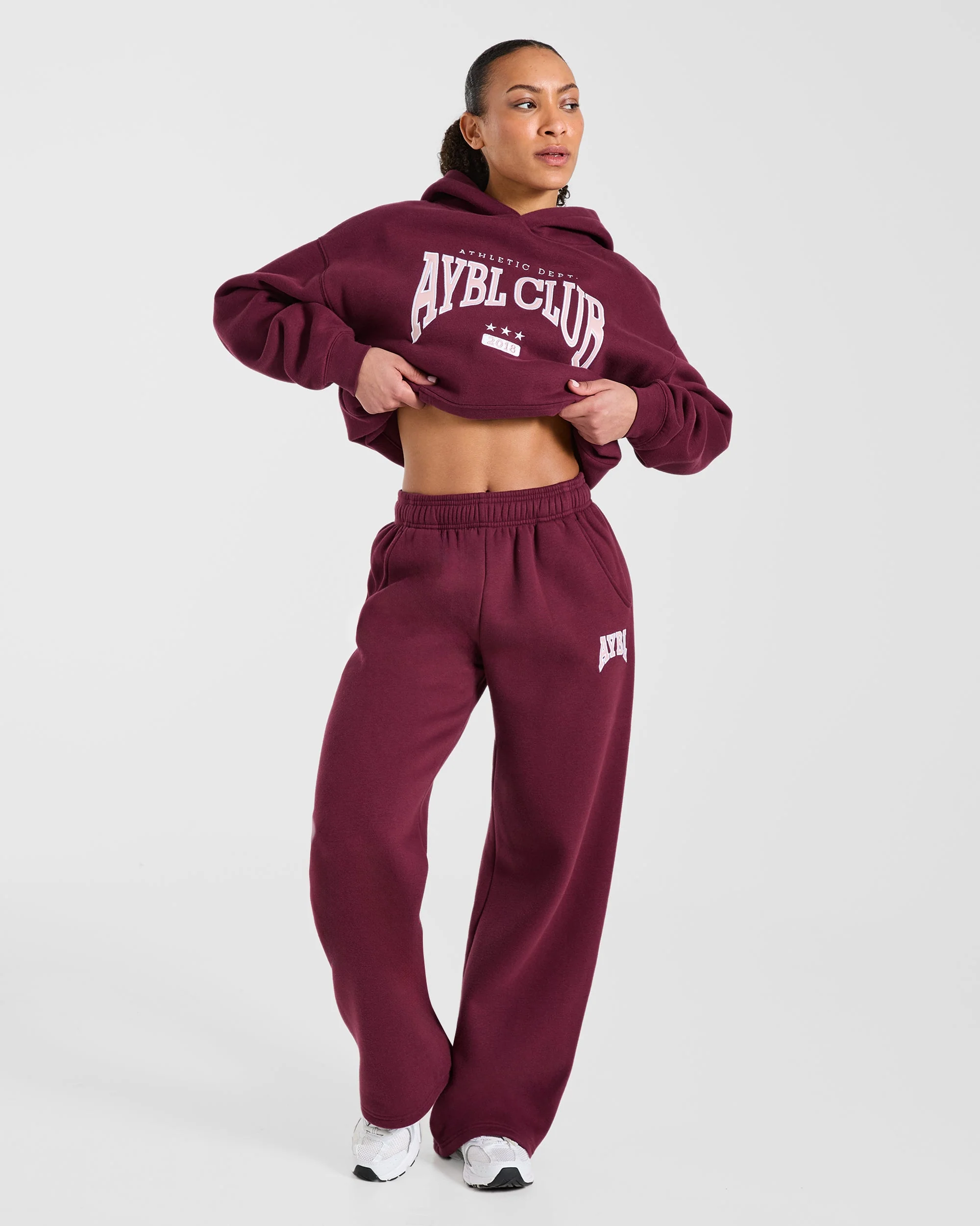 AYBL Club Oversized Hoodie - Burgundy/Rose - Image 7