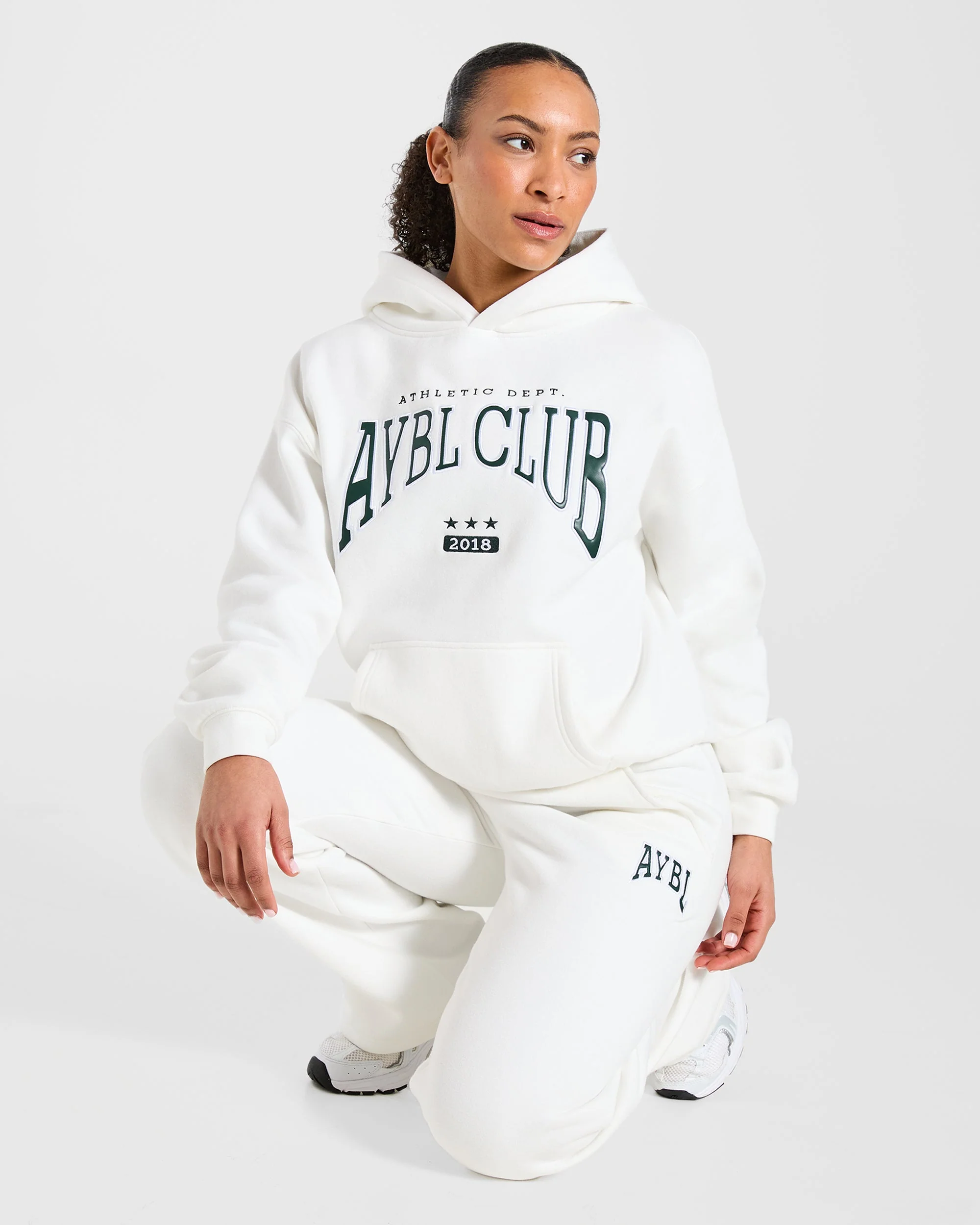 AYBL Club Oversized Hoodie - Off Blanc/Forest Vert - Image 7