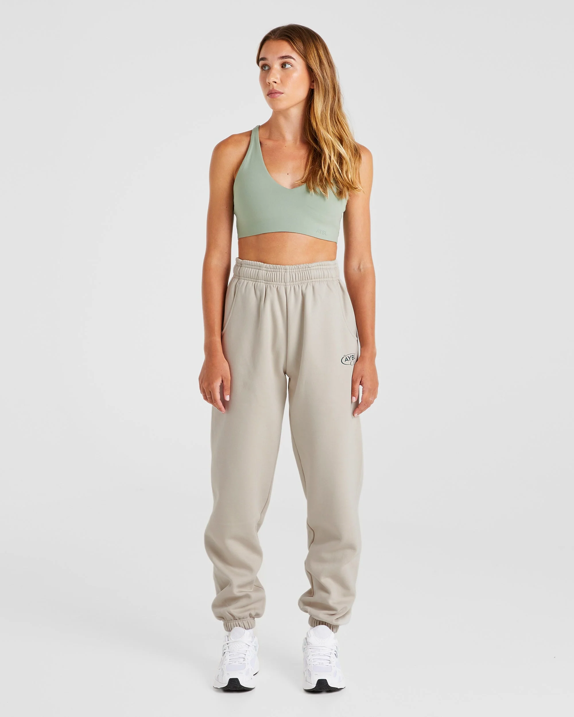 AYBL Club Oversized Joggers - Sand/Vert - Image 3