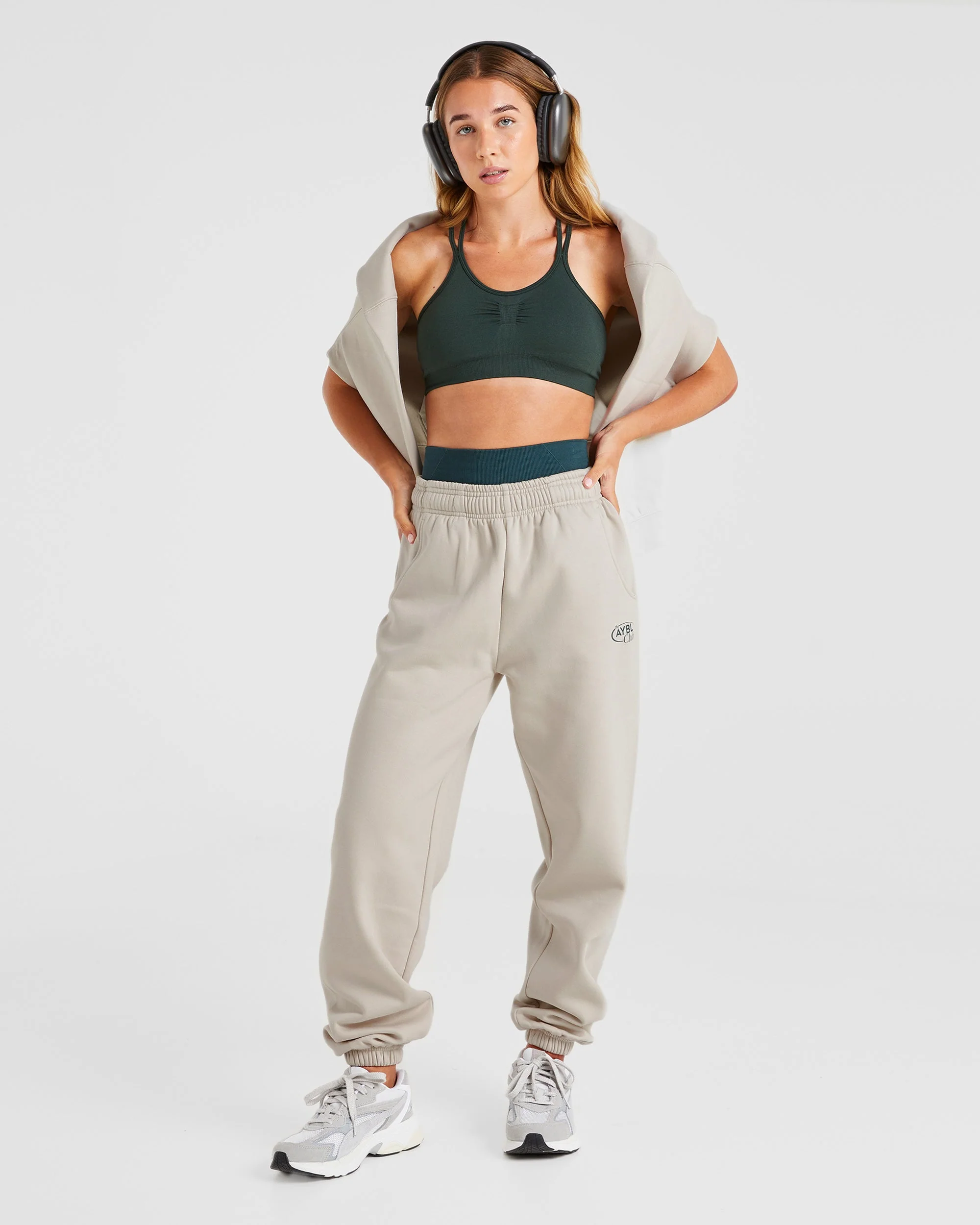 AYBL Club Oversized Joggers - Sand/Vert - Image 6
