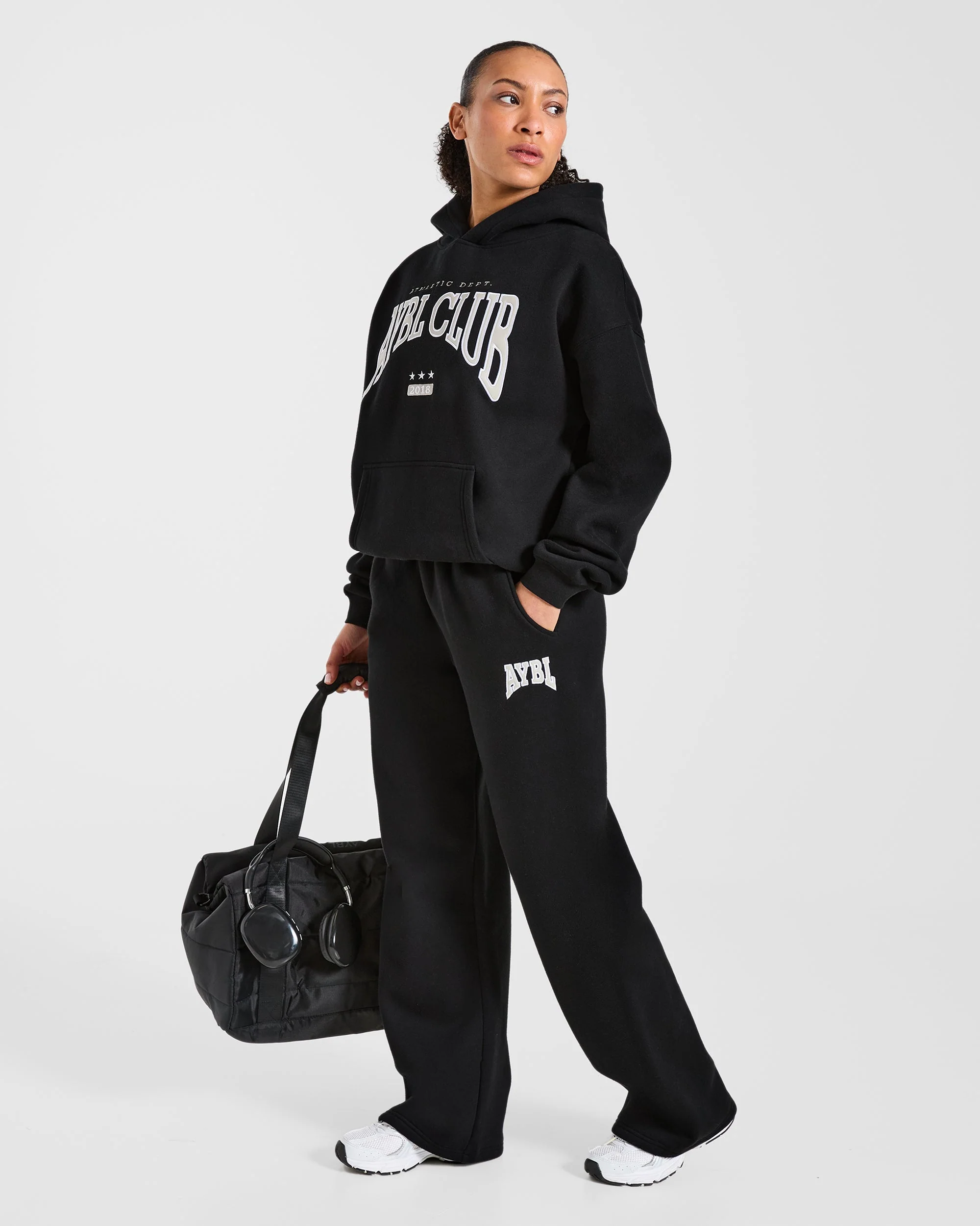AYBL Club Oversized Straight Leg Joggers - Noir - Image 8
