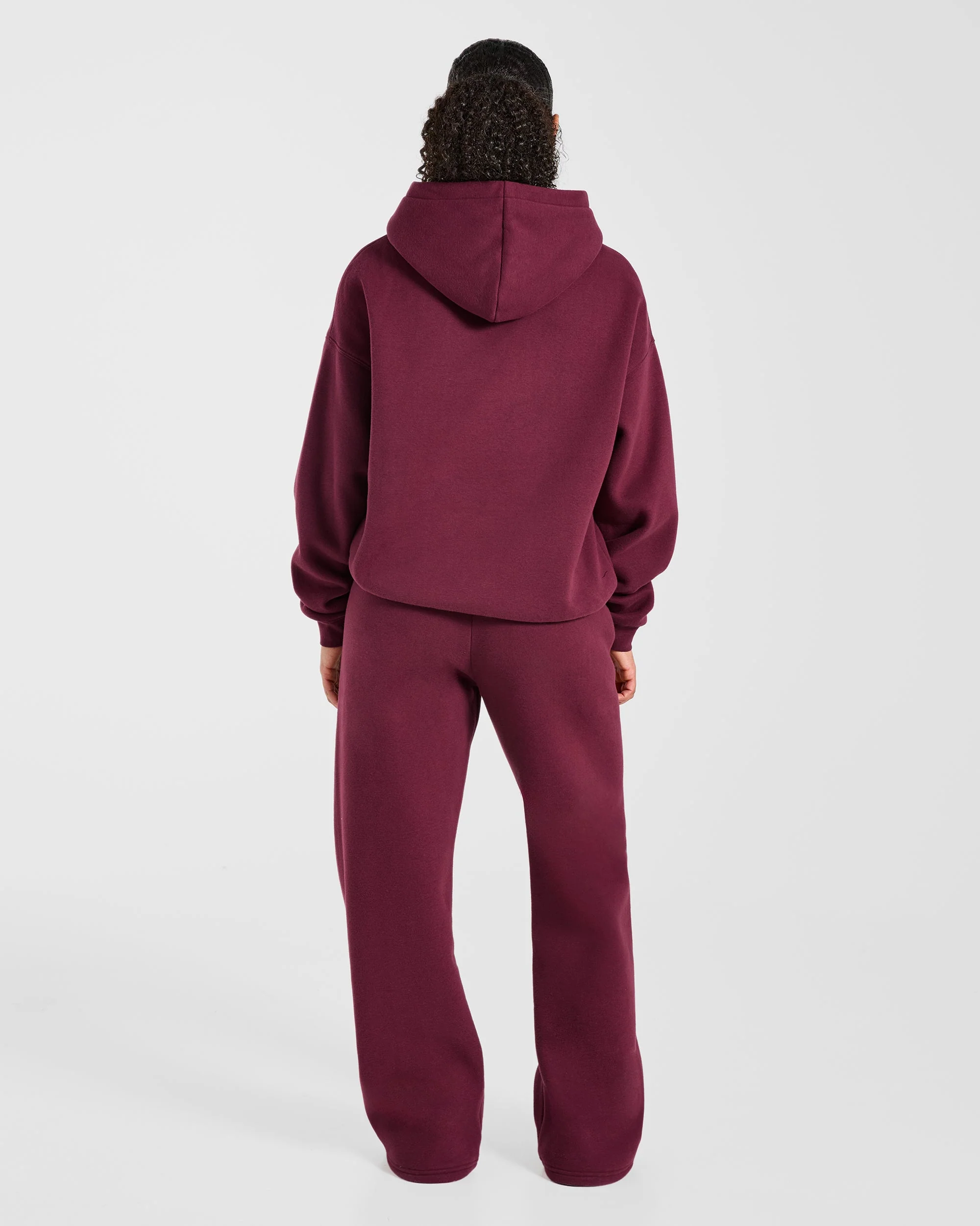 AYBL Club Oversized Straight Leg Joggers - Burgundy/Rose - Image 4
