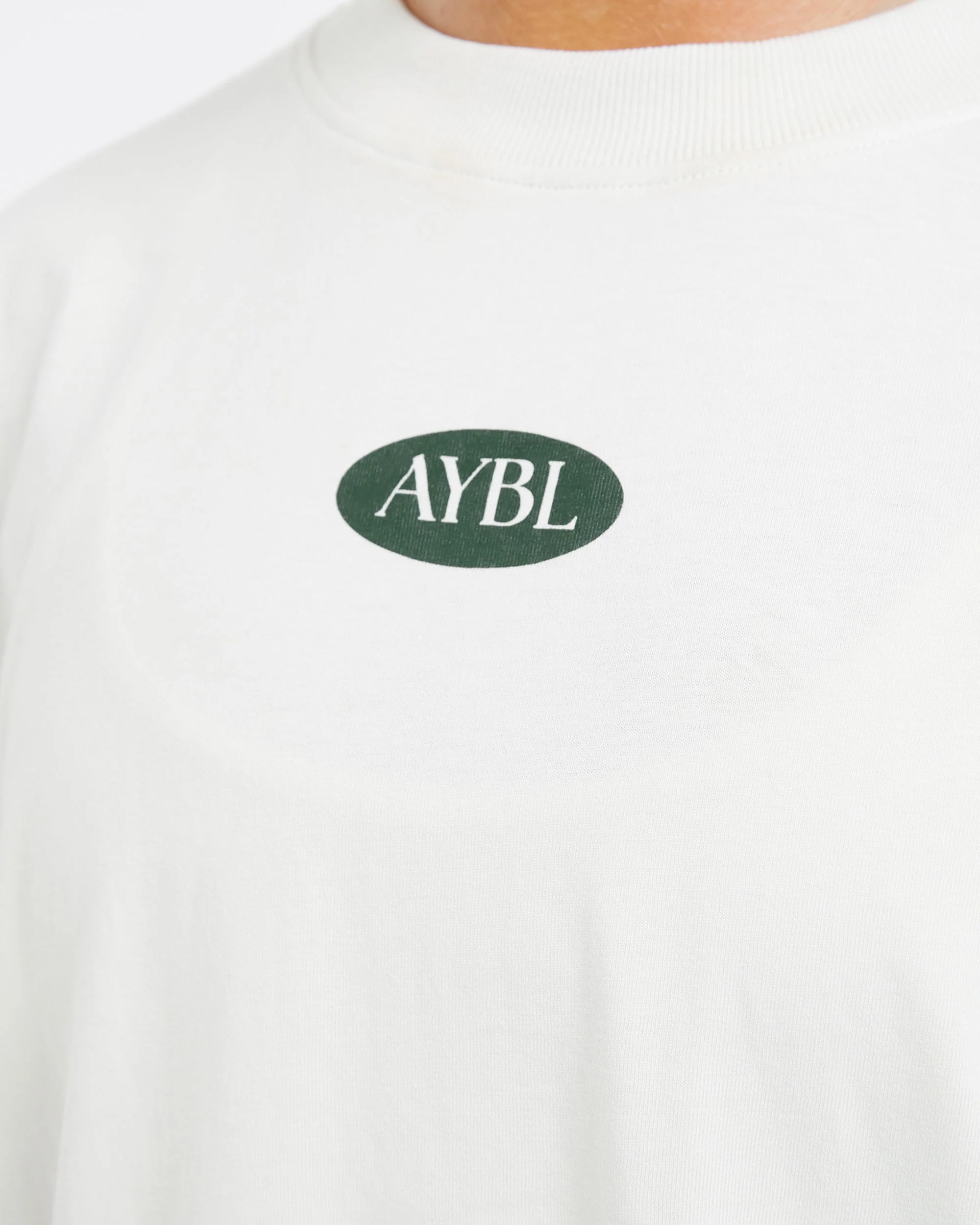 AYBL Lifestyle Oversized T Shirt - Off White/Forest Vert - Image 5